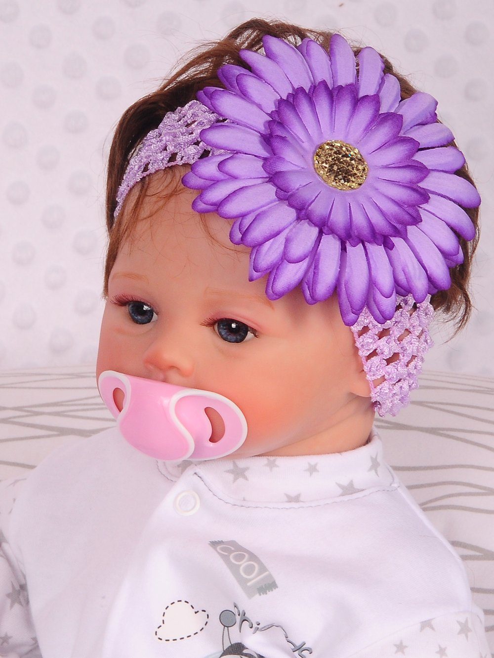 0-12Mon Stirnband und Stirnband Baby Haarband für Blume Kinder Kopfband lila