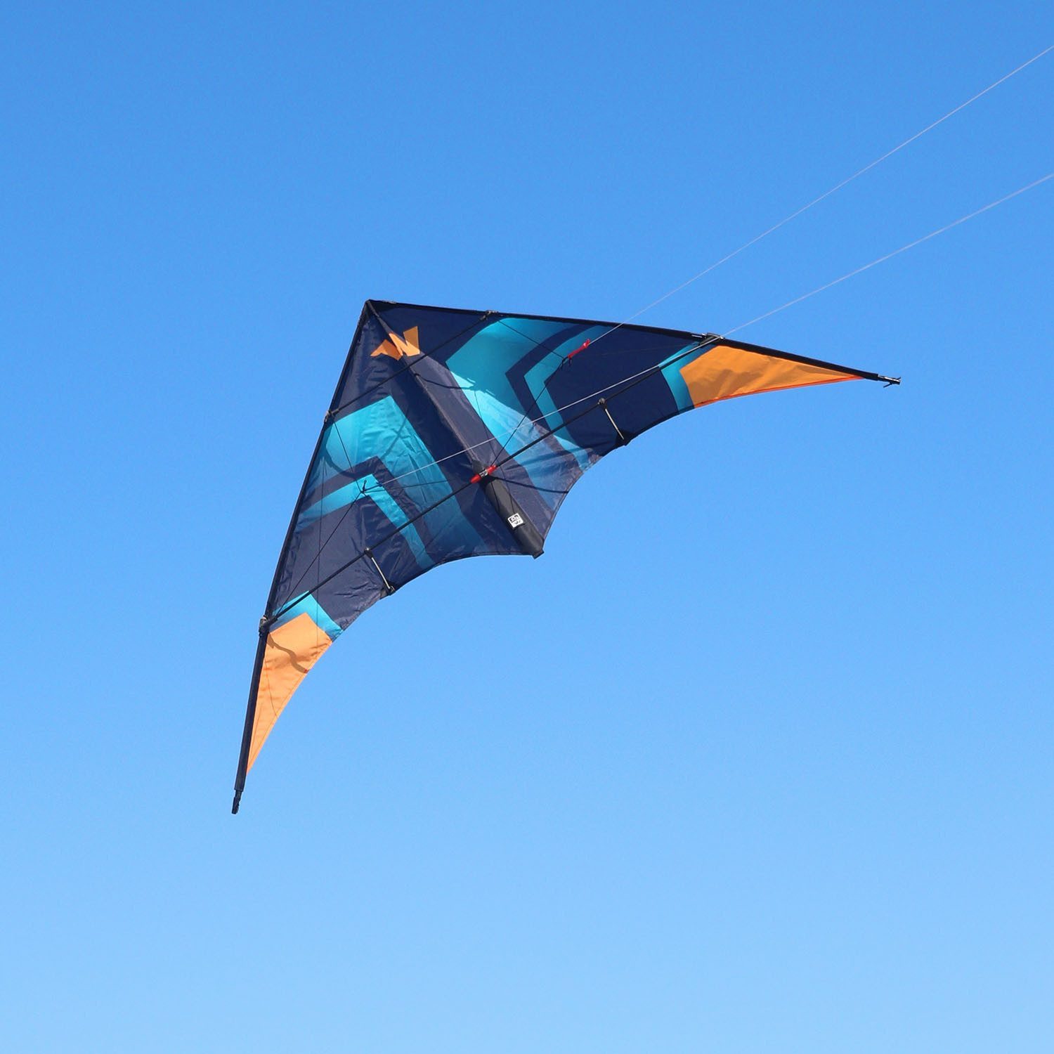 Wolkenstürmer Kite Ready to Fly Lenkdrachen Set für Kinder & Anfänger, (Türkiser Lenkdrache für Kinder mit Tasche und Flugleinen, 1-tlg), Fancy Kinderdrachen (türkis) 130 cm - Ready to Fly