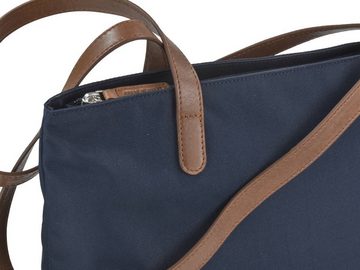 Greenburry Shopper "Diana" Nylon Schultertasche 40x25cm, leicht, kompakt, praktisch, lange Gurte, blau