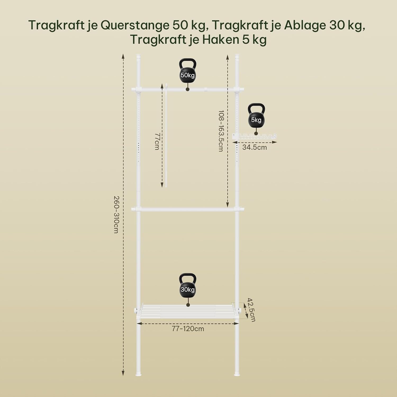 EUGAD Kleiderständer, (1 St), Teleskopischer Kleidertrog mit 5 Hängerstäben günstig online kaufen