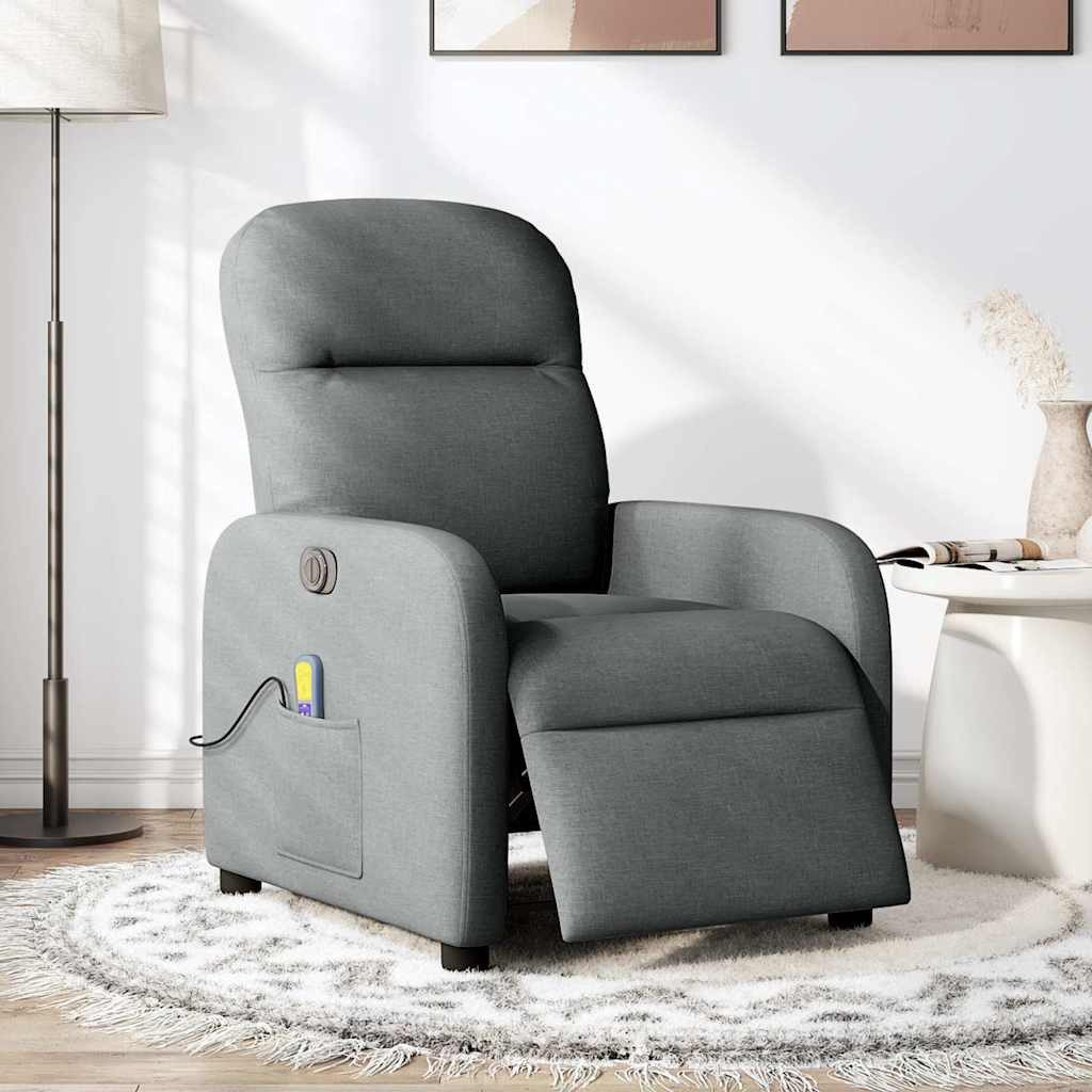 vidaXL Sessel Massagesessel Elektrisch Dunkelgrau Stoff günstig online kaufen