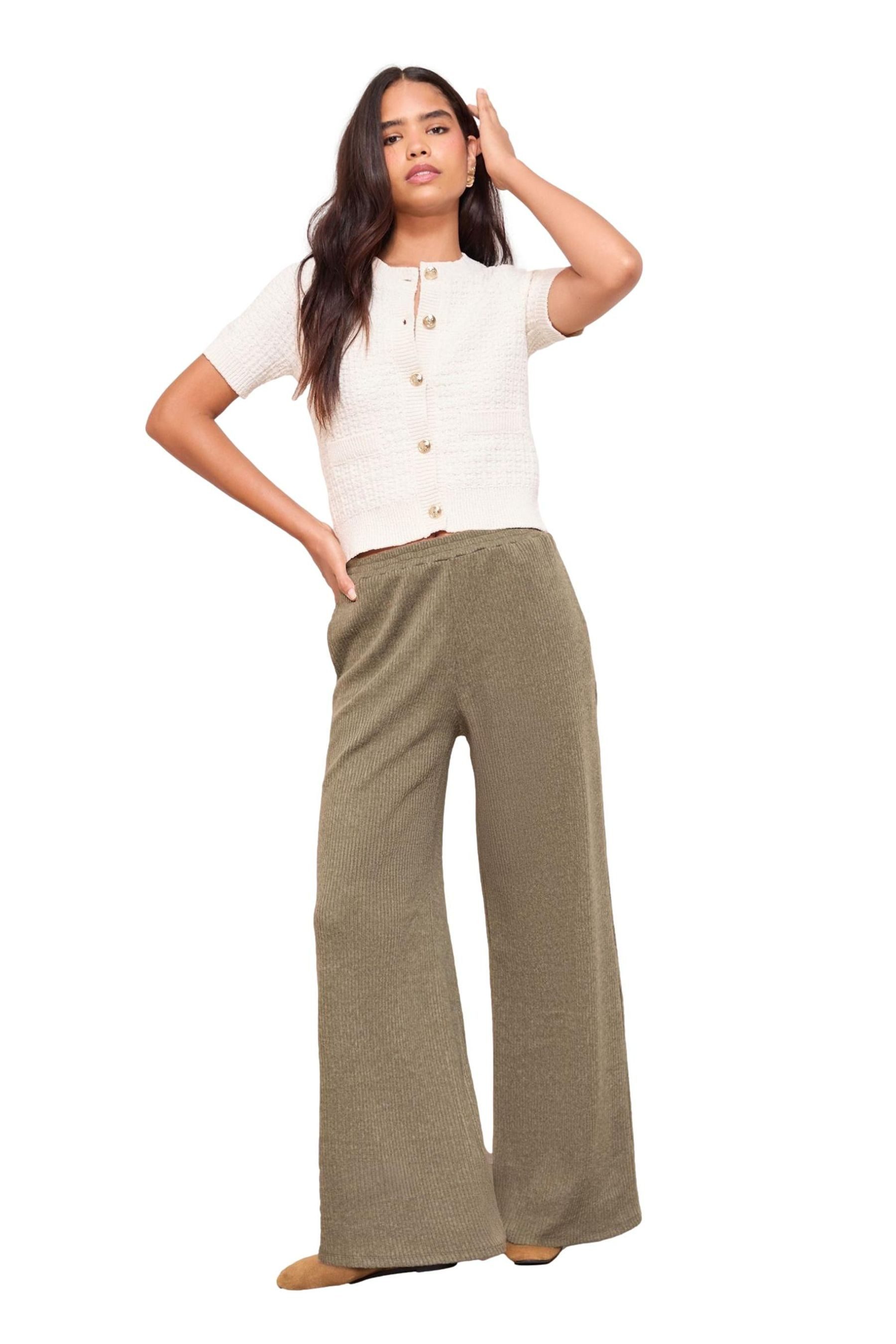 Friends Like These Dehnbund-Hose Friends Like These weite, gerippte Hose, Regular (1-tlg)