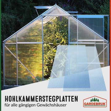 Gardebruk Hohlkammerplatte, 14x Doppelstegplatten 4mm Zuschneidbar Polycarbonat Klar 121x60,5cm