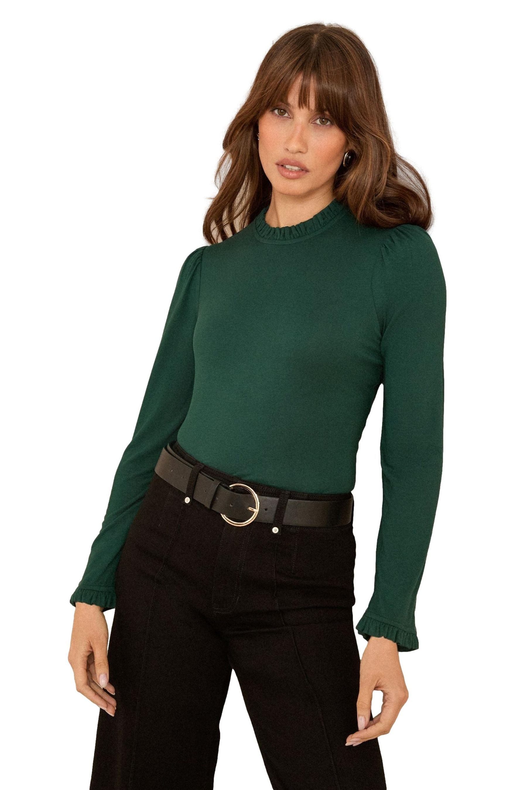 Love & Roses Langarmbluse Love & Roses Jersey-Oberteil mit Rüschen, Regular (1-tlg)