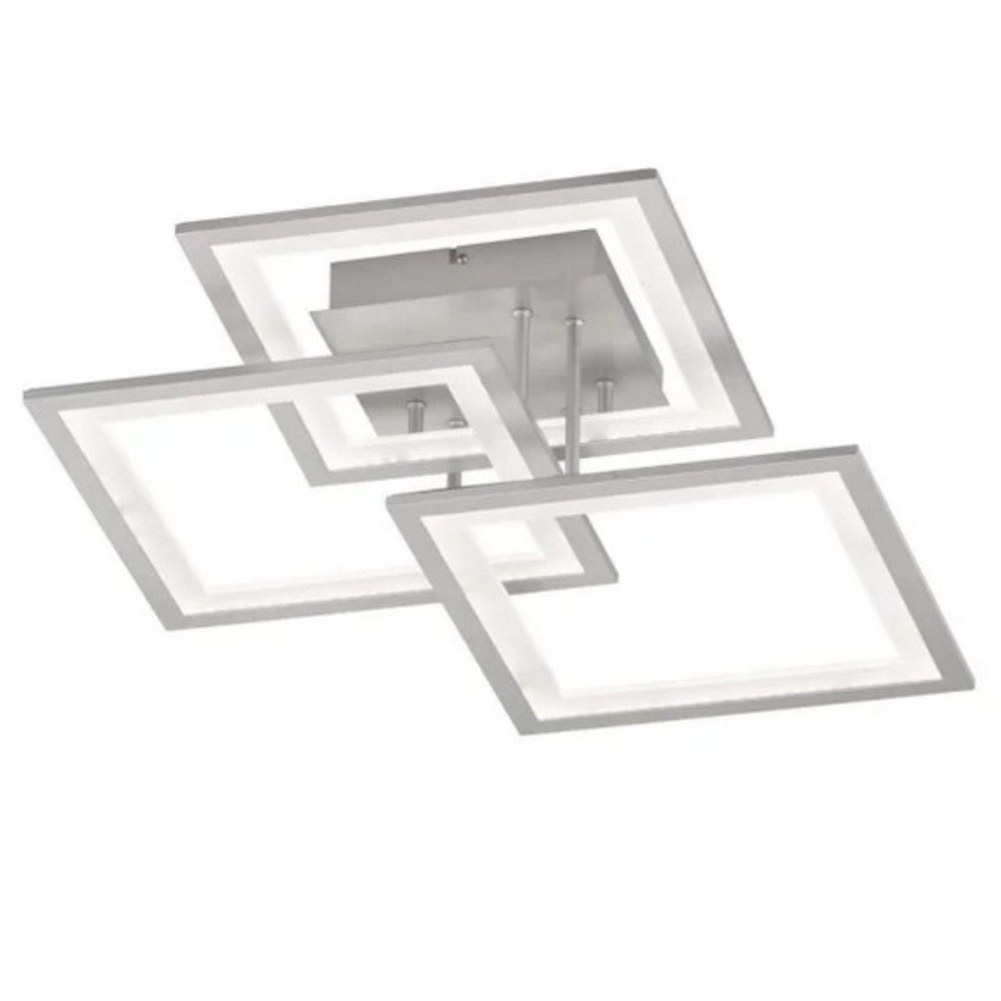 Lichthandel Hoch LED Deckenleuchte Wohnzimmer Deckenlampe modernes Design Aluminium gebürstet, LED fest integriert, 3000K, 33 Watt und 2500 Lumen, Perfekt für Wohnzimmer, Schlafzimmer, Flur etc