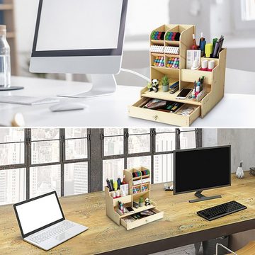 zggzerg Regal-Schreibtisch Große Aufbewahrungsbox für Schreibwaren mit Schubladen