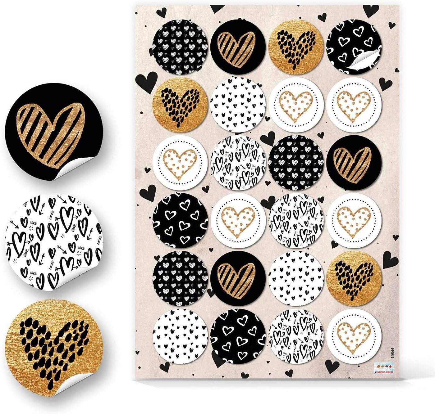 Thumbnail - Logbuch-Verlag Aufkleber 3 x 24 selbstklebende Sticker mit Weihnachtsmotiven - schwarz weiß