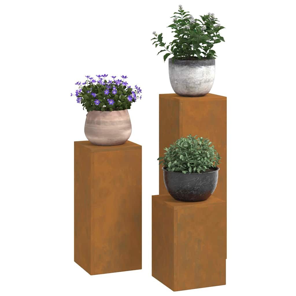 vidaXL Blumenständer Pflanzenständer 3 pcs Rostig günstig online kaufen