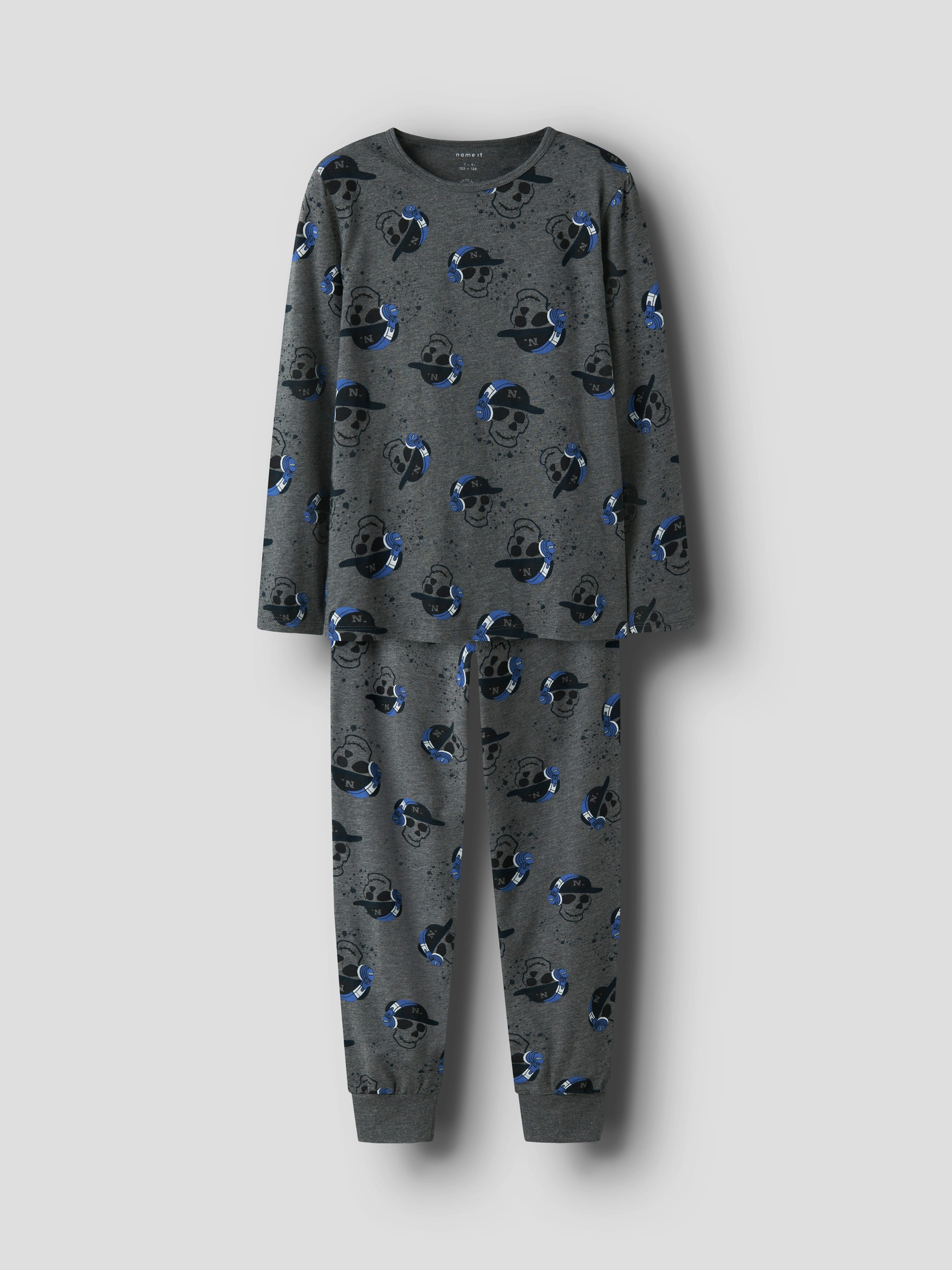 Name It Pyjama NKMNIGHTSET DARK GREY MEL SKULL NOOS (Set, 2 tlg) – Bild 4 von 5