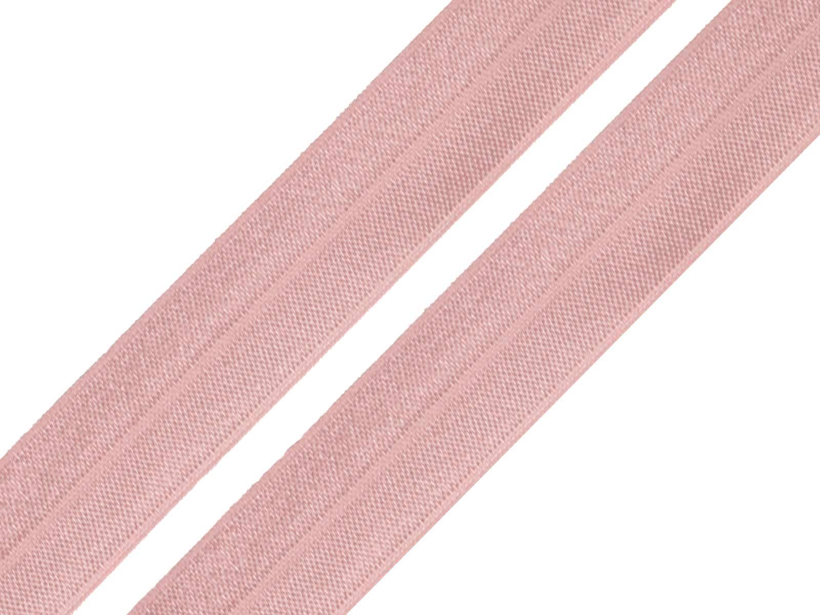 maDDma Gummiband 1m Falzgummi 20mm Faltgummi elastisches Einfassband Saumband Farbwahl, silberrosè