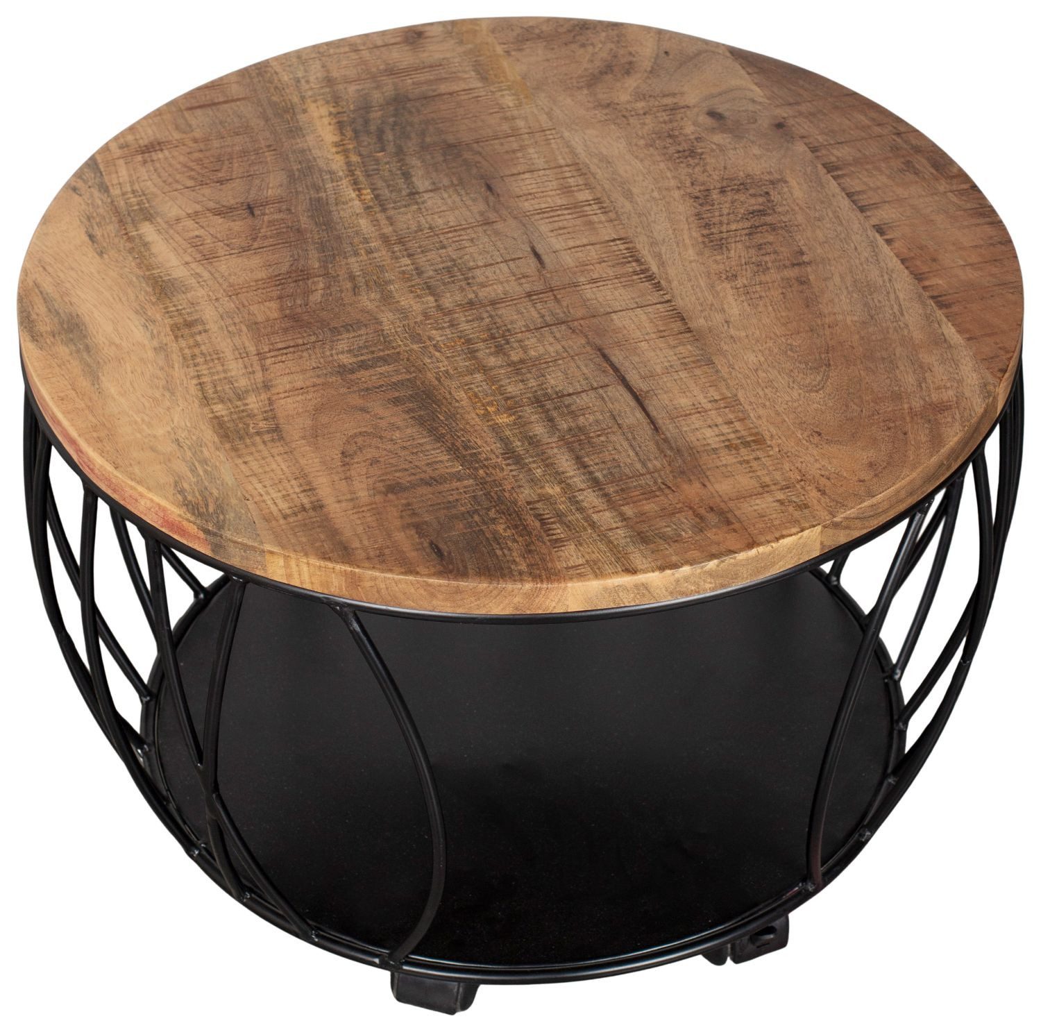 bene living Couchtisch Talsano rund Ø 57 cm - Mangoholz natur, Massivholz - günstig online kaufen