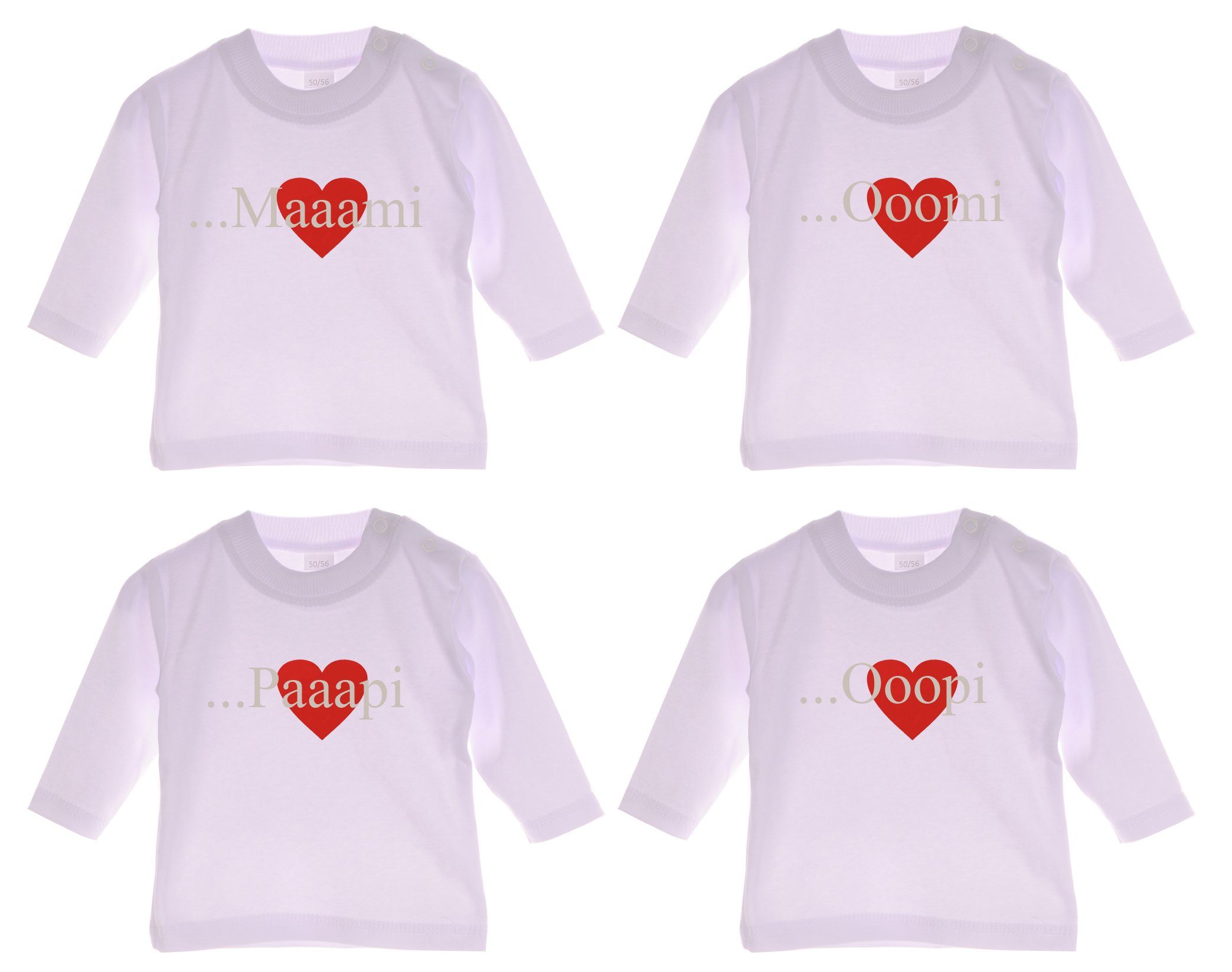 La Bortini Langarmshirt Baby T-Shirt Langarmshirt in weiß Erstlingsshirt für Neugeborene Maaami