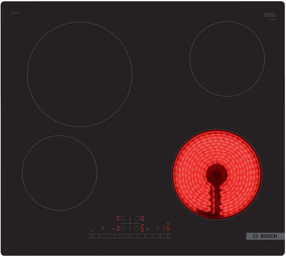 BOSCH Elektro-Kochfeld von SCHOTT CERAN® PKE611FP2E