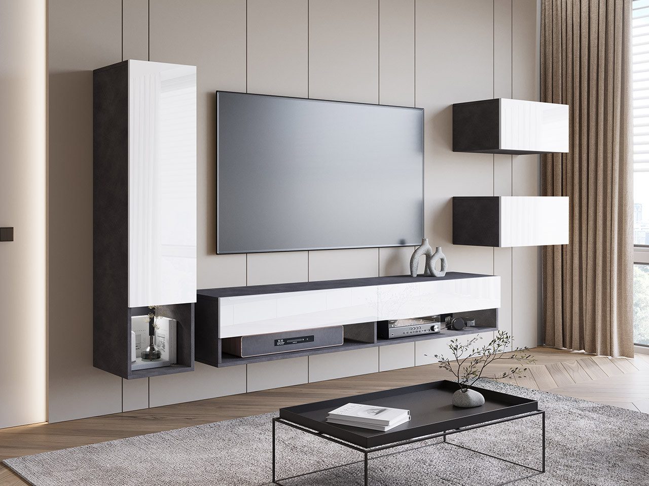 MIRJAN24 Wohnwand Amadeo, (4er-Set, TV-Lowboard, 2x günstig online kaufen
