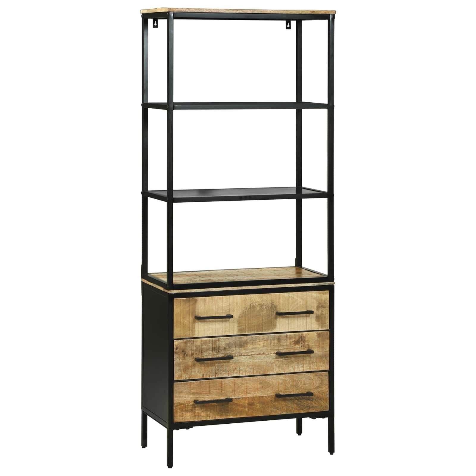 vidaXL Highboard Highboard Braun 70 x 35 x 180 cm Massivholz (1 St)