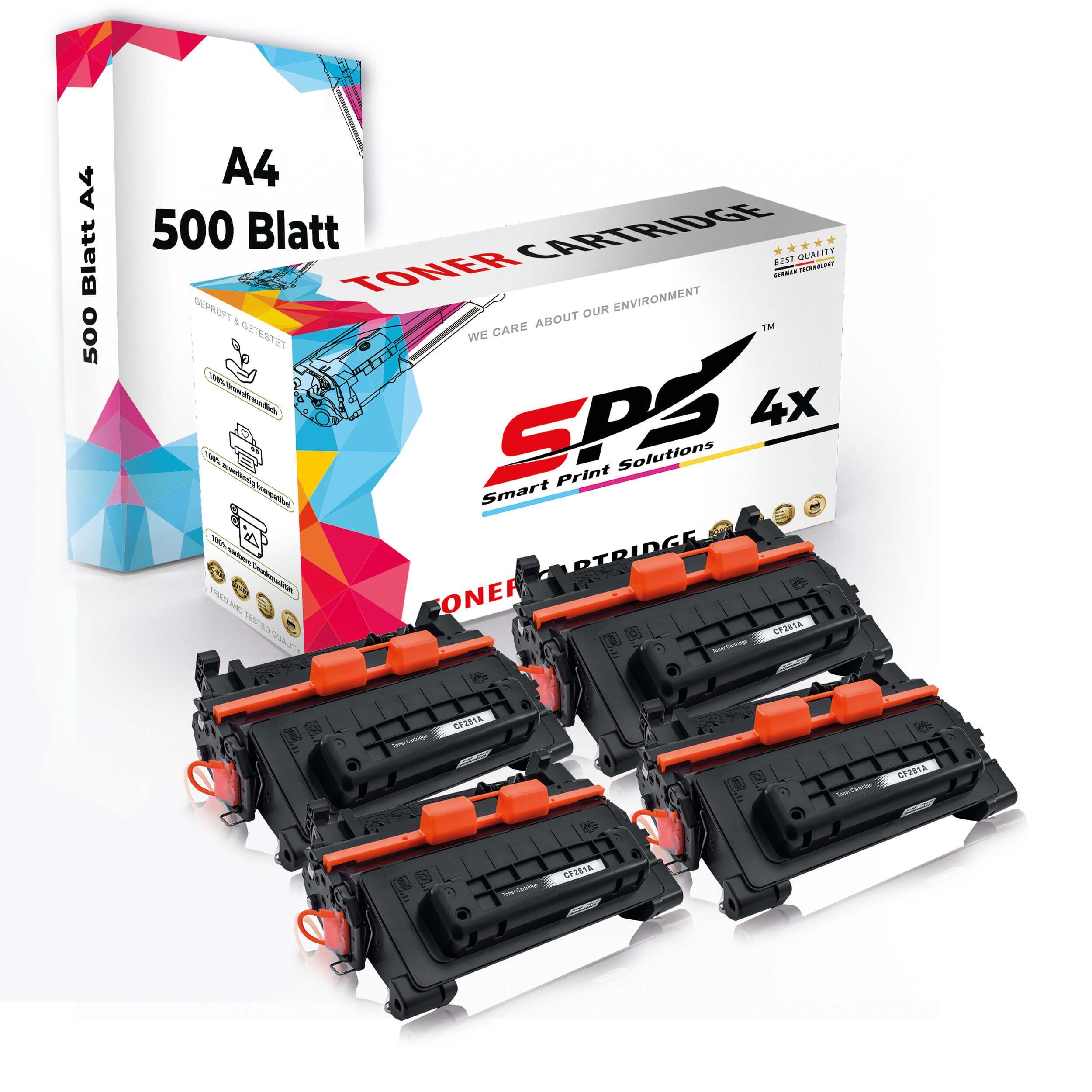 SPS Multipack Druckerpapier Pack, Tonerkartusche 4x Kompatibel, (4er Set + A4 Druckerpapier) Toner,1x 4x A4