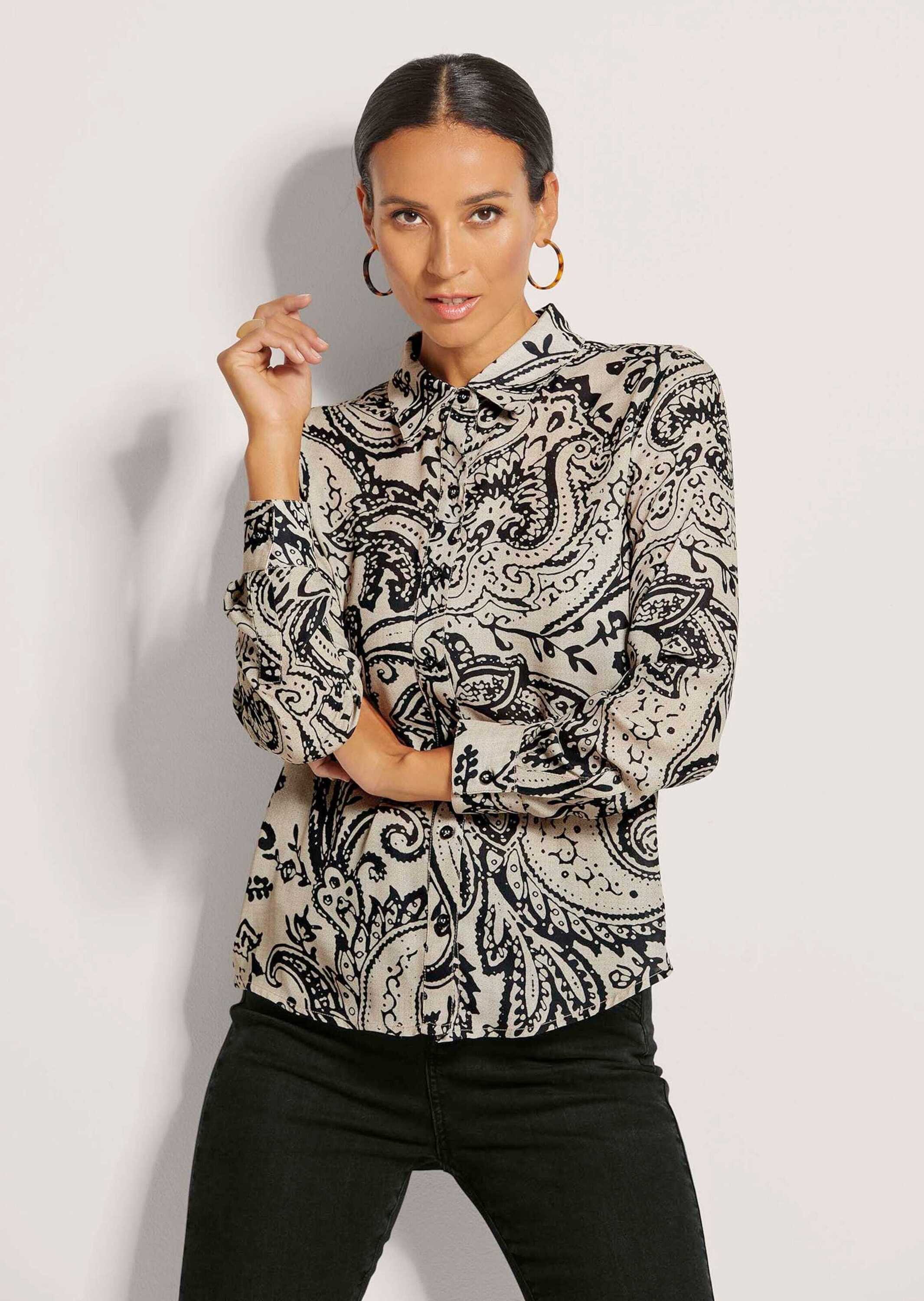 Hemdbluse Hemdbluse mit grafischem Print