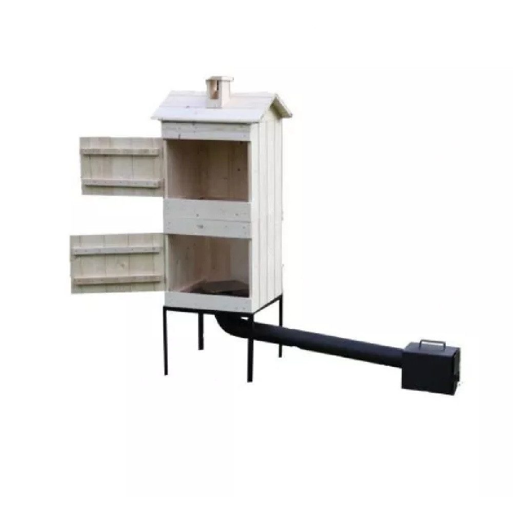 QLS Räucherofen 550x50x120 cm, Mit Kamin groß doppelt Fichteholz Garten Feuerkammer