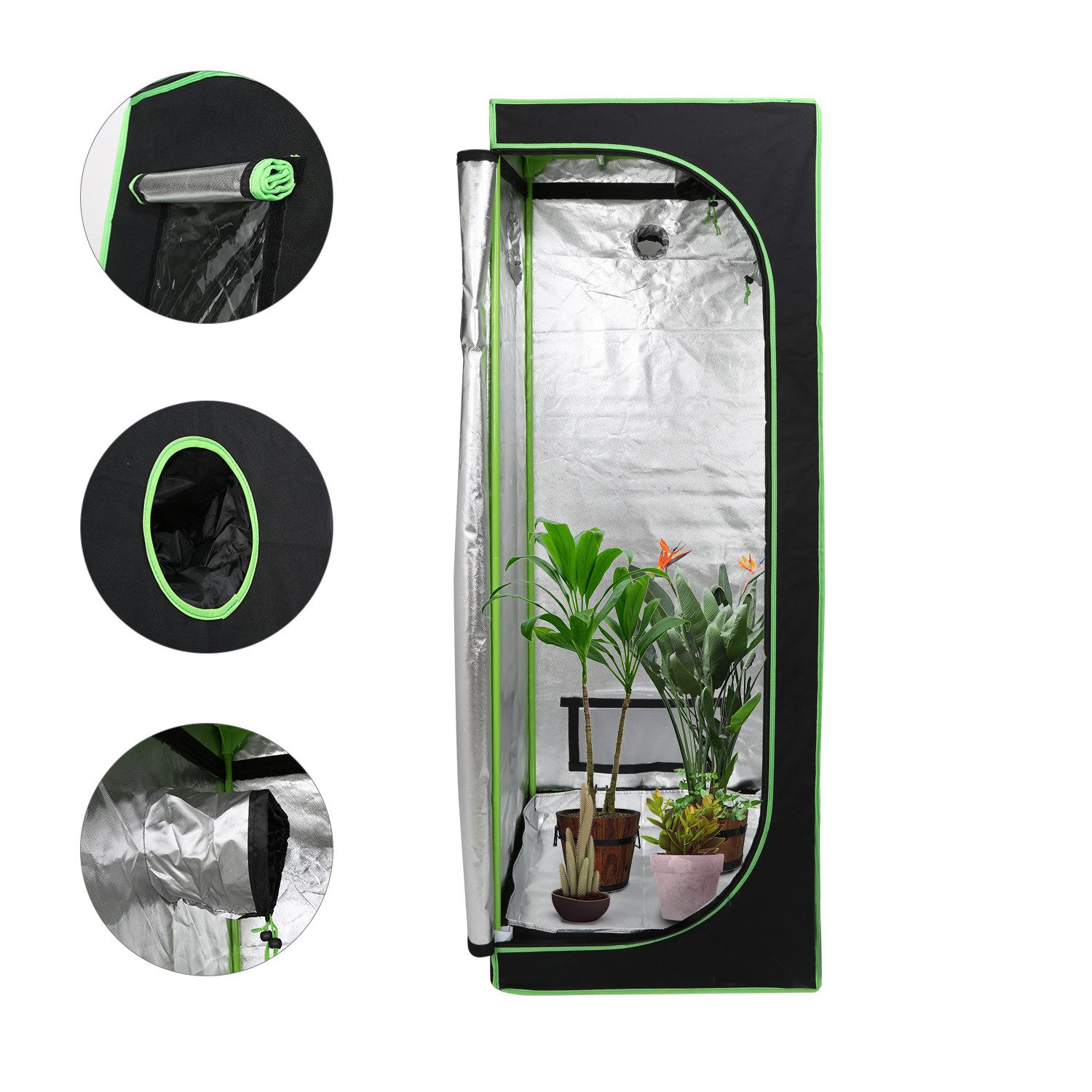 Clanmacy Gewächshaus Growbox Pflanzenzucht Indoor 60x60x180cm günstig online kaufen