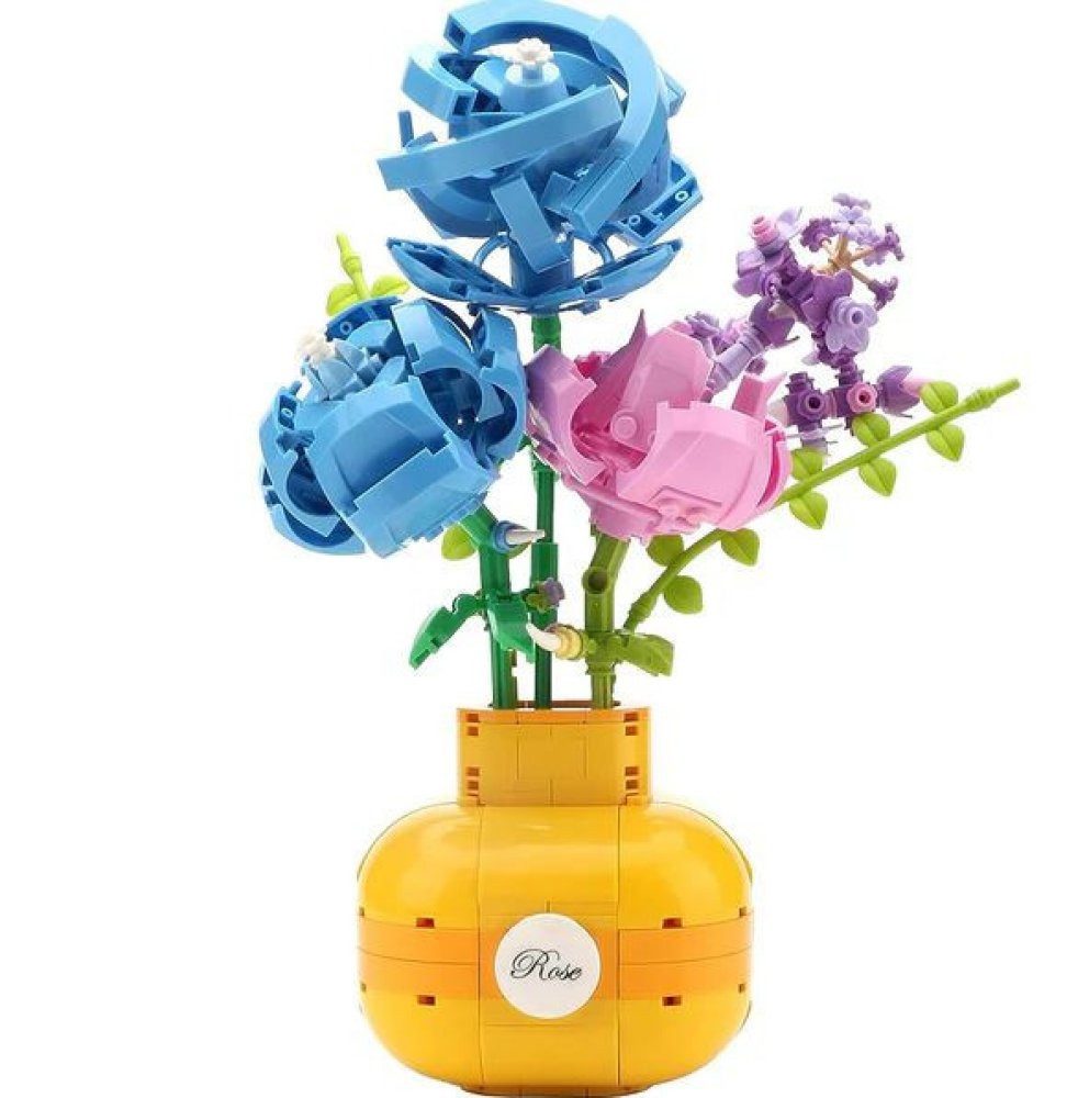 Dekoobjekt Balody Blue Rose Mini Blocks Blumenvasen-Baukasten (1 St)