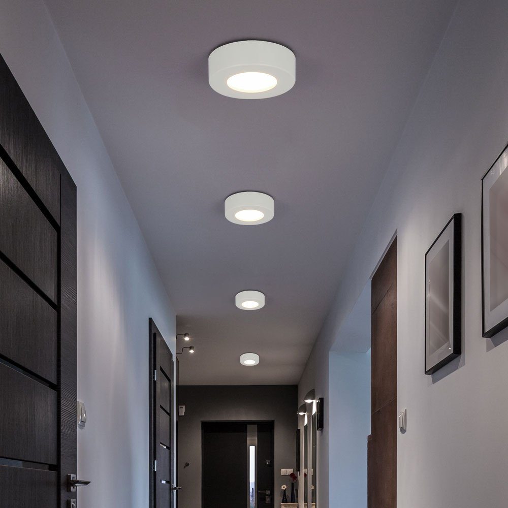 GLOBO LIGHTING Deckenspot, LED-Leuchtmittel fest verbaut, Warmweiß, LED Decken Aufbau Lampe rund Wohn Schlaf Zimmer Beleuchtung Flur