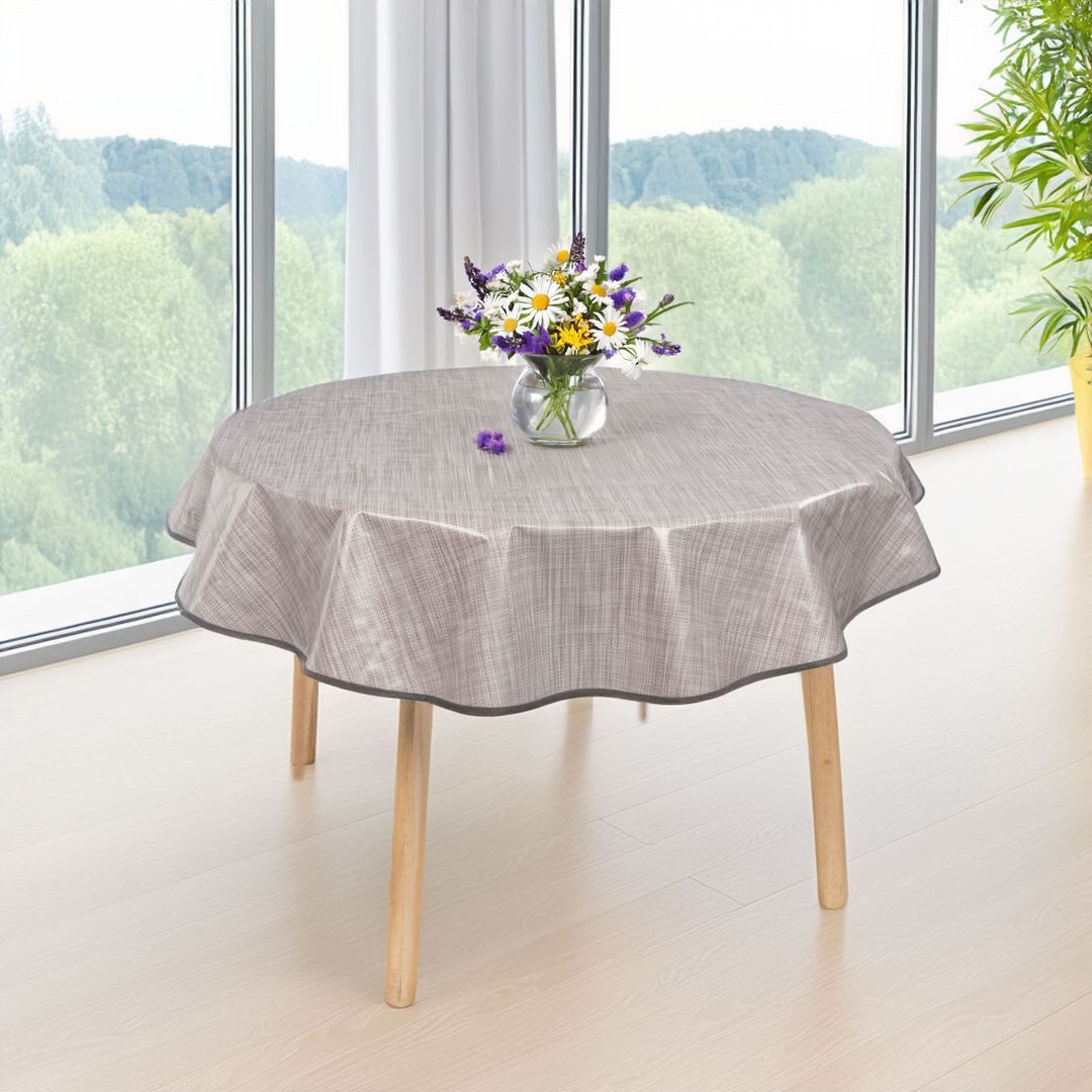 laro Tischdecke 160cm runde Wachstuchtischdecke Saum-Eingefasst – Bild 3 von 5
