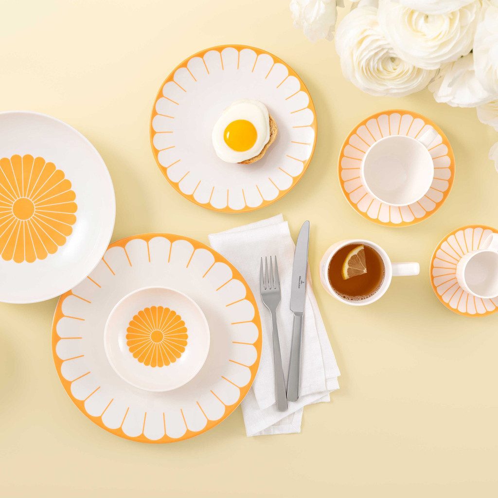 Villeroy & Boch Untertasse Fleur soleil Espressotasse 8,5x8,5x6cm, (1 St), Premium Porcelain, mikrow.- & spülm.sicher, Made in Germany