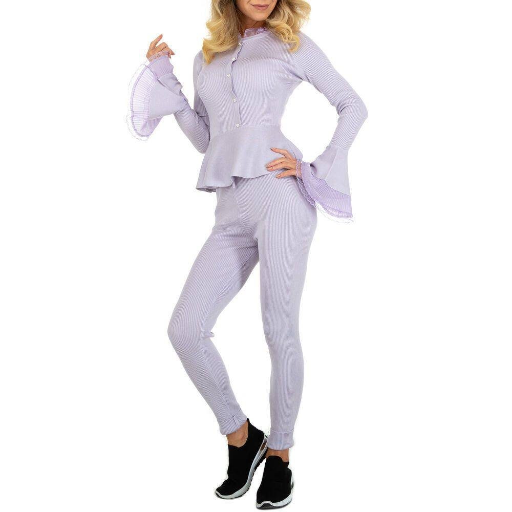 Ital-Design Freizeitanzug Damen Freizeit, Stretch Zweiteiler in Lila günstig online kaufen