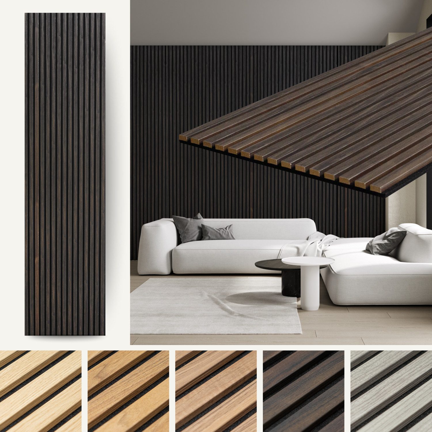 MTP Online-Shop GmbH Wandpaneel Eiche Schokobraun - 240x60cm, Schallabsorpt günstig online kaufen