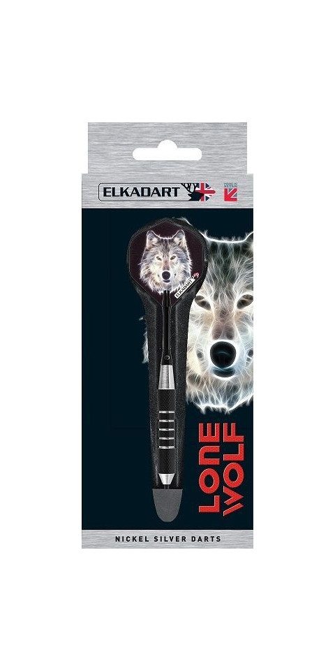 Elkadart Dartpfeil ELKADART Lone Wolf, Steel Dart, 23 Gramm, Nickelsilver, Komplettsatz