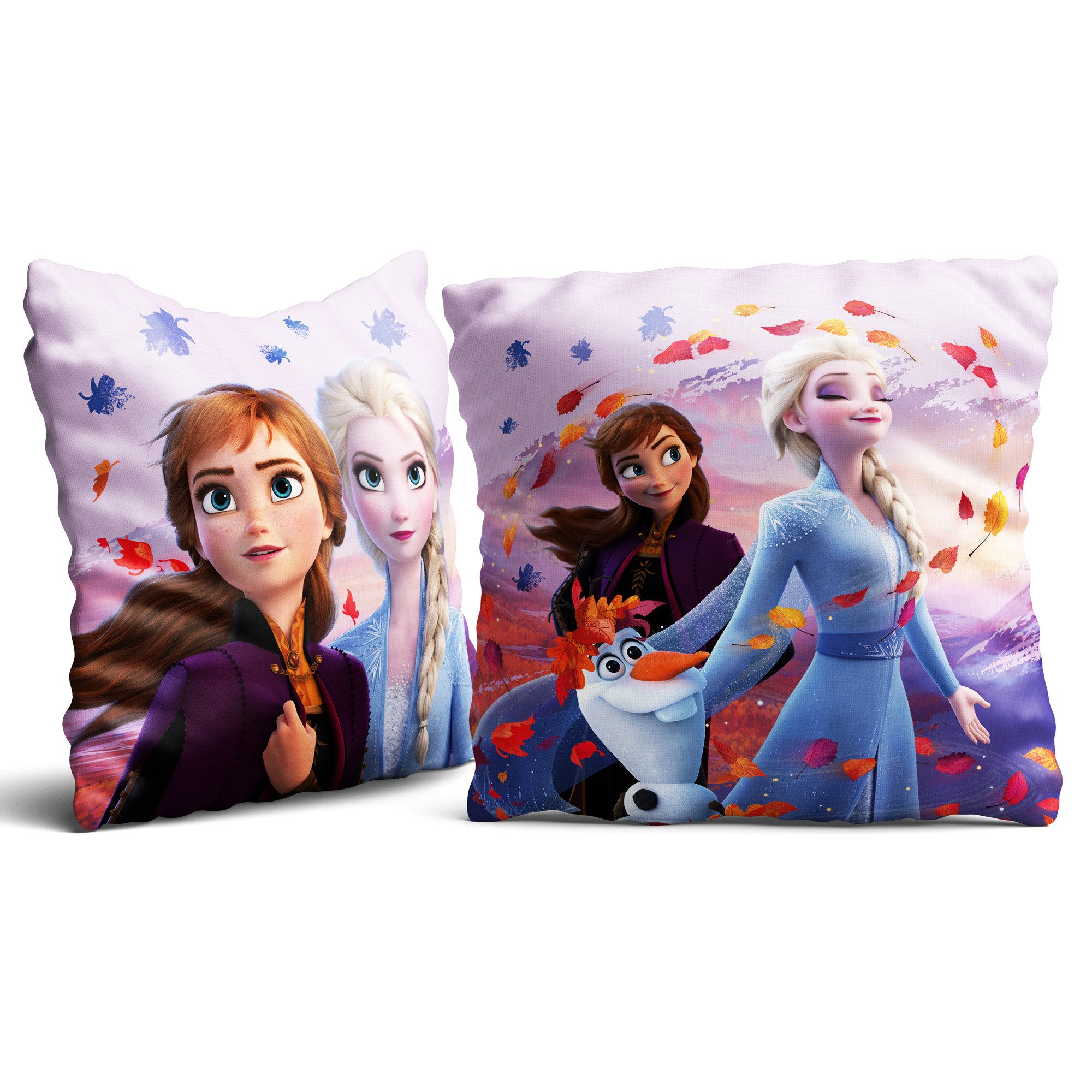 BERONAGE Dekokissen Frozen Die Eiskönigin Kissen Dreamteam 40x40 cm Kuschelkissen, passend zur Bettwäsche, ideal für Sofa, Couch, Kinder-Bett, Auto