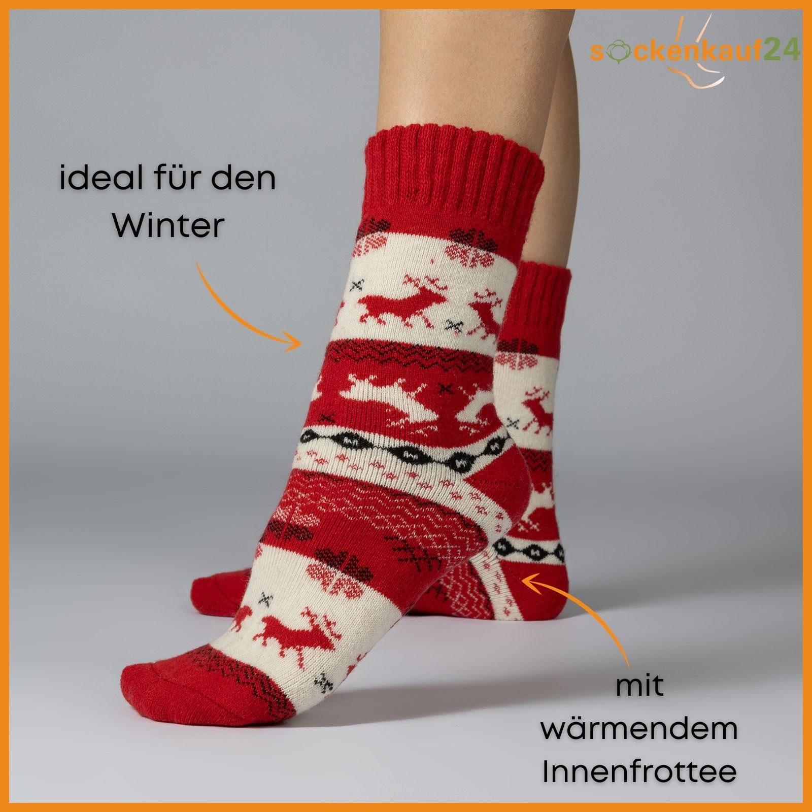 sockenkauf24 Thermosocken 5 Paar Damen THERMO Socken mit Wolle Innenfrottee günstig online kaufen