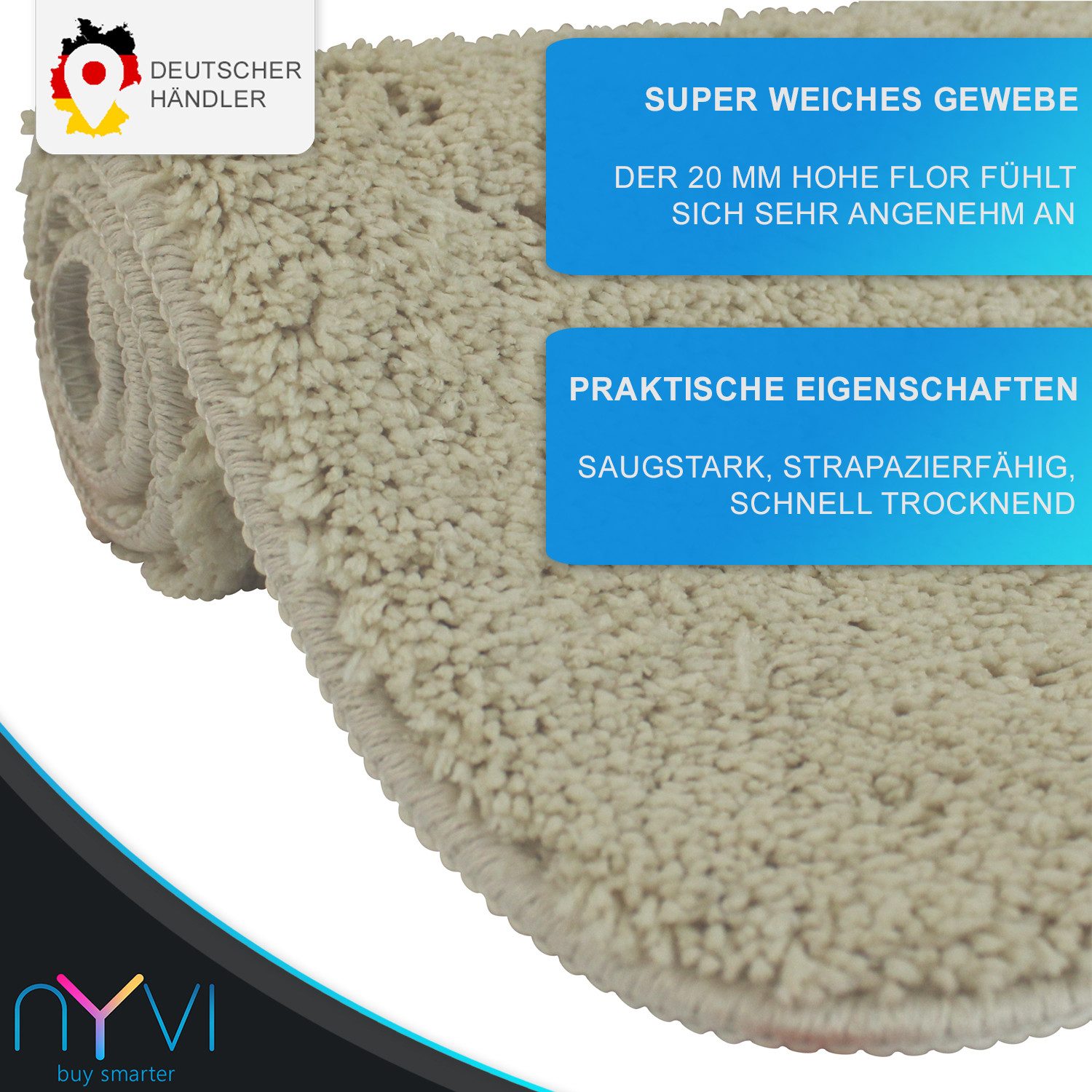 NYVI Badematte WC Vorleger mit Ausschnitt NYVISpa Lasalle Beige Toiletten T günstig online kaufen