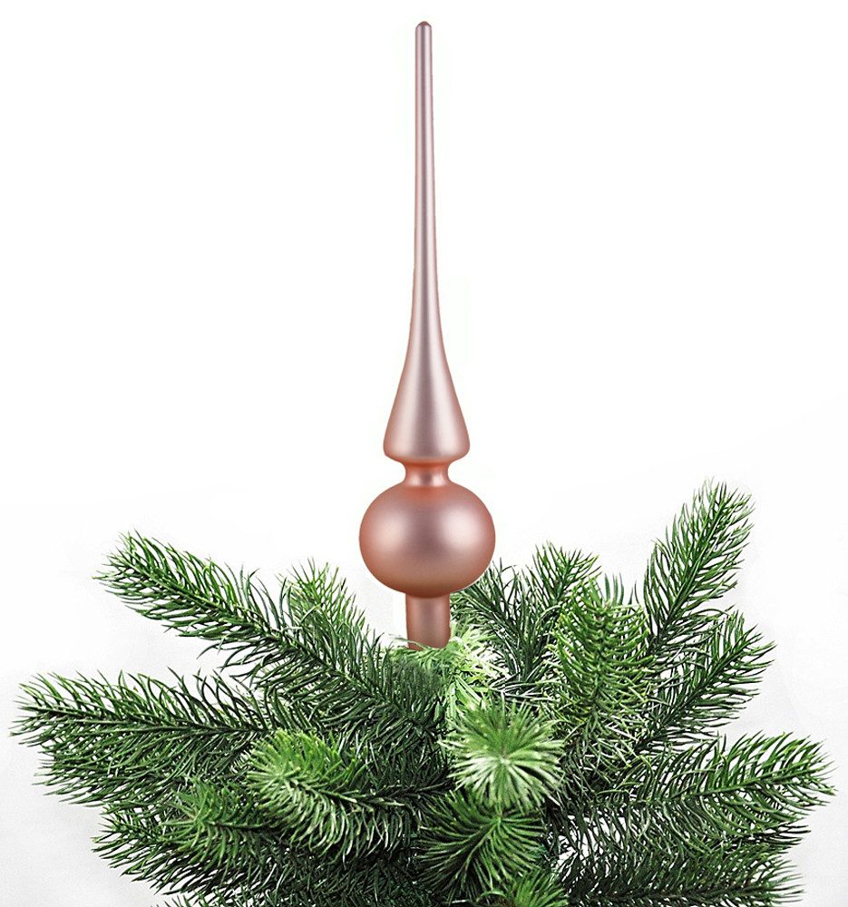 JACK Christbaumspitze Christbaumspitze Echt Glas 26 x 6 cm Matt Glanz Weihnachtsbaum Spitze, Baumspitze aus Echt Glas, inklusive praktischer Aufbewahrungsbox