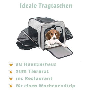 Abistab Pets Tiertransportbox Tiertransportasche faltbar Größe M/L bis 10,00 kg, blau Hundetransportbox robuste Atmungsaktive Netz