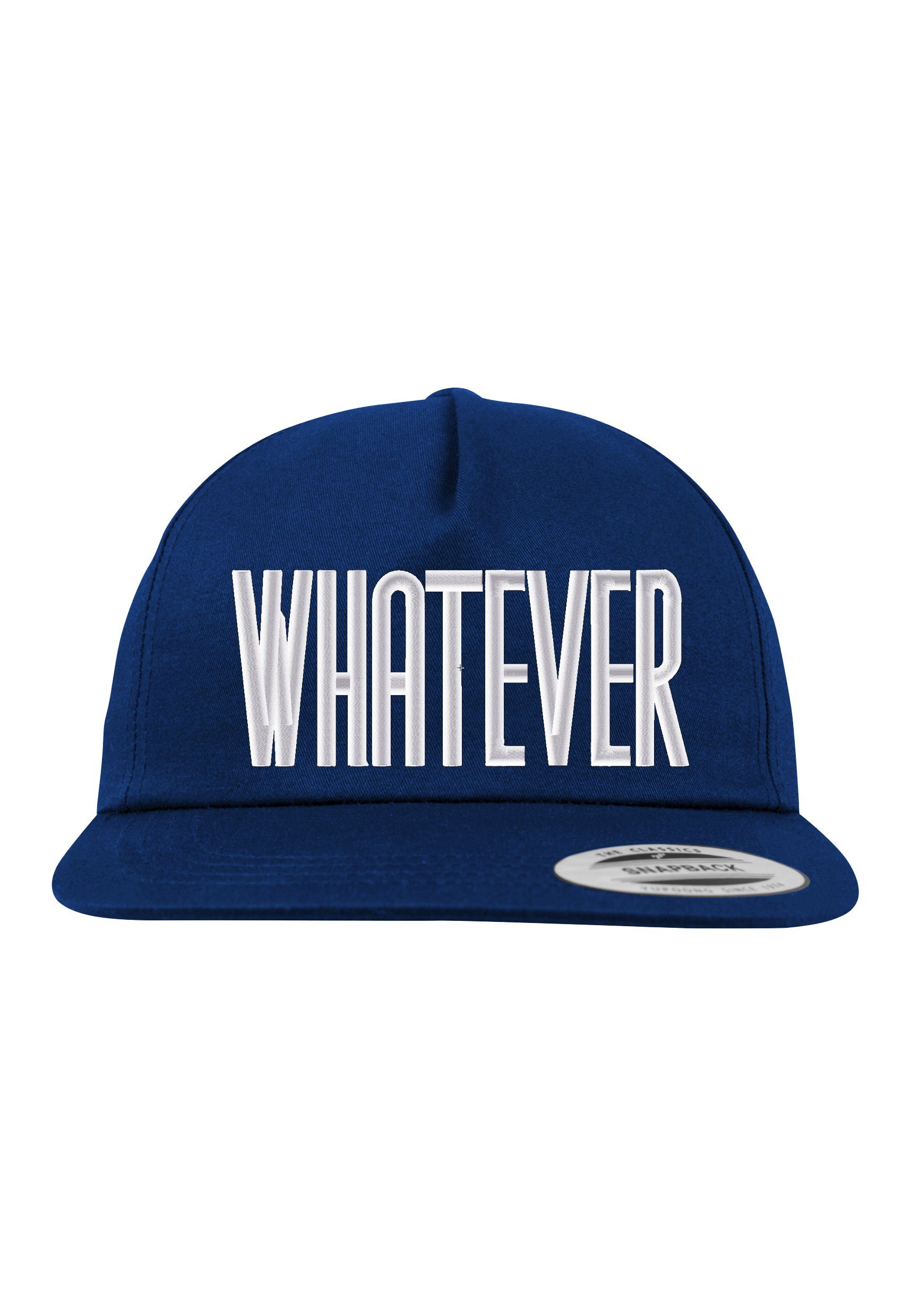 Cap Cap Stickerei Snapback Baseball Whatever Youth modischer Logo Unisex Navyblau Designz mit