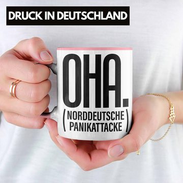 Trendation Tasse Trendation - OHA Norddeutsche Panikattake Tasse Lustiger Spruch Norddeutschland Humor Geschenk