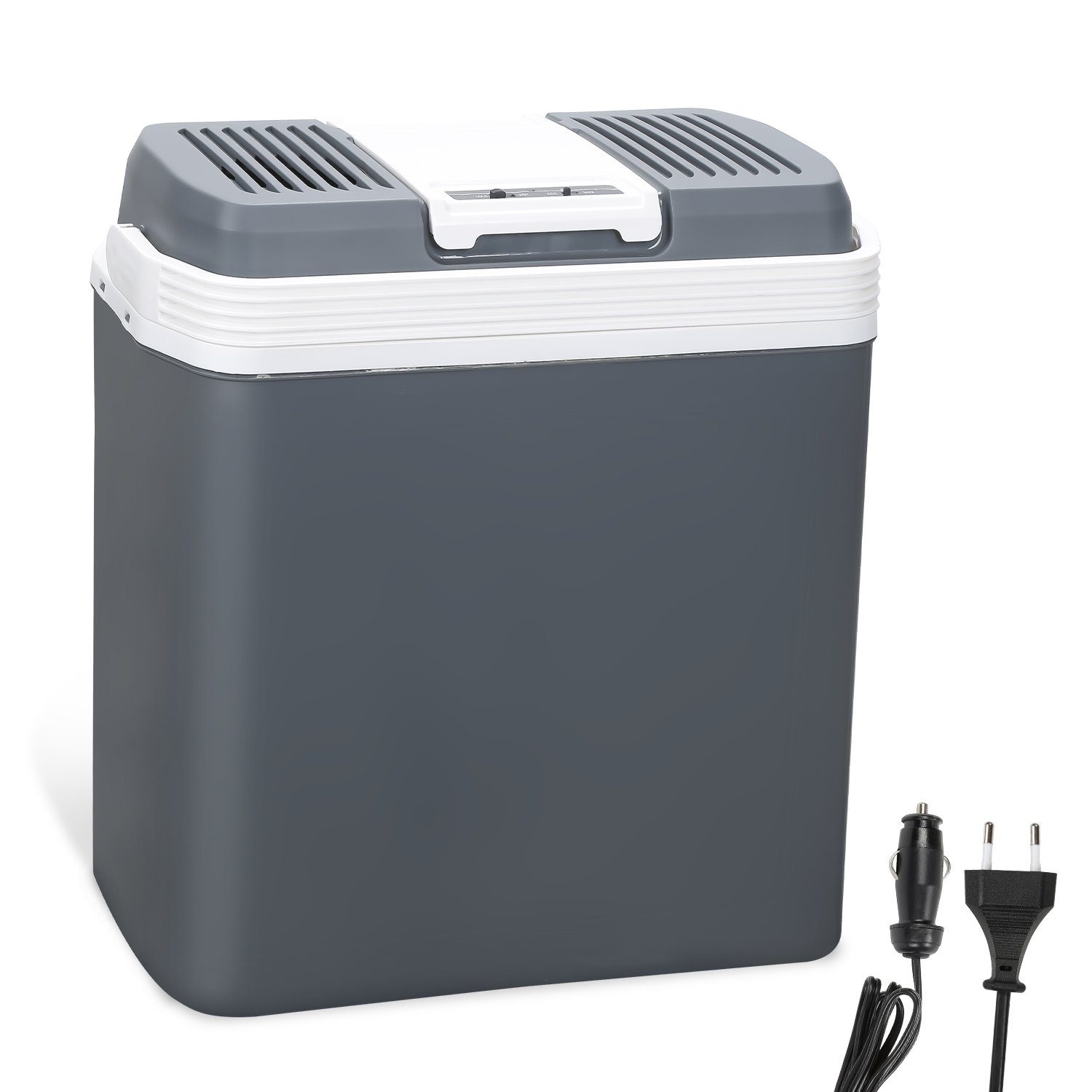 Clanmacy Outdoor-Flaschenkühler Kühlbox Elektrischer Kühler und Wärmer 24  Liter Kühlboxen mit Tragbarem Automatikgriff 230V AC und 12V DC Steckern  für