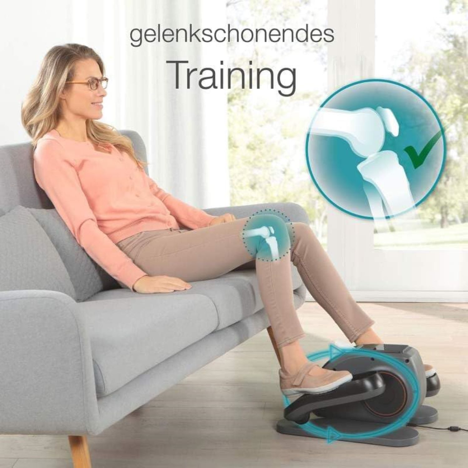 ELONEO Ellipsentrainer Mini-Ellipsentrainer »Vital Pro« mit Motor (1-tlg., übersichtlicher Trainingscomputer mit 3 Automatikprogrammen), Hometrainer - Sportgerät zum sitzenden & gelenkschonenden Training