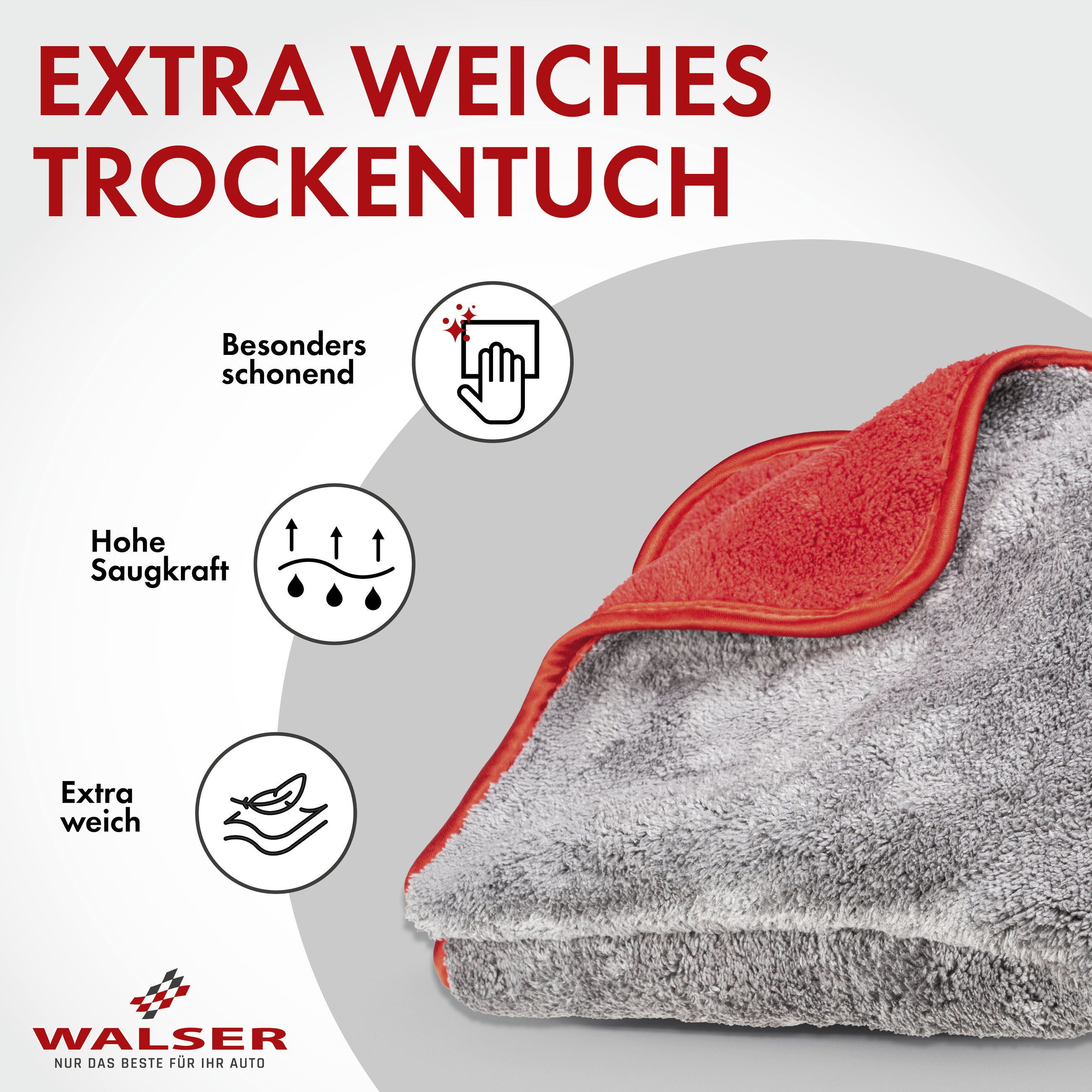 WALSER Mikrofaser Tuch Reinigungstuch (100% Polyester, 1 Stück, 1-tlg)