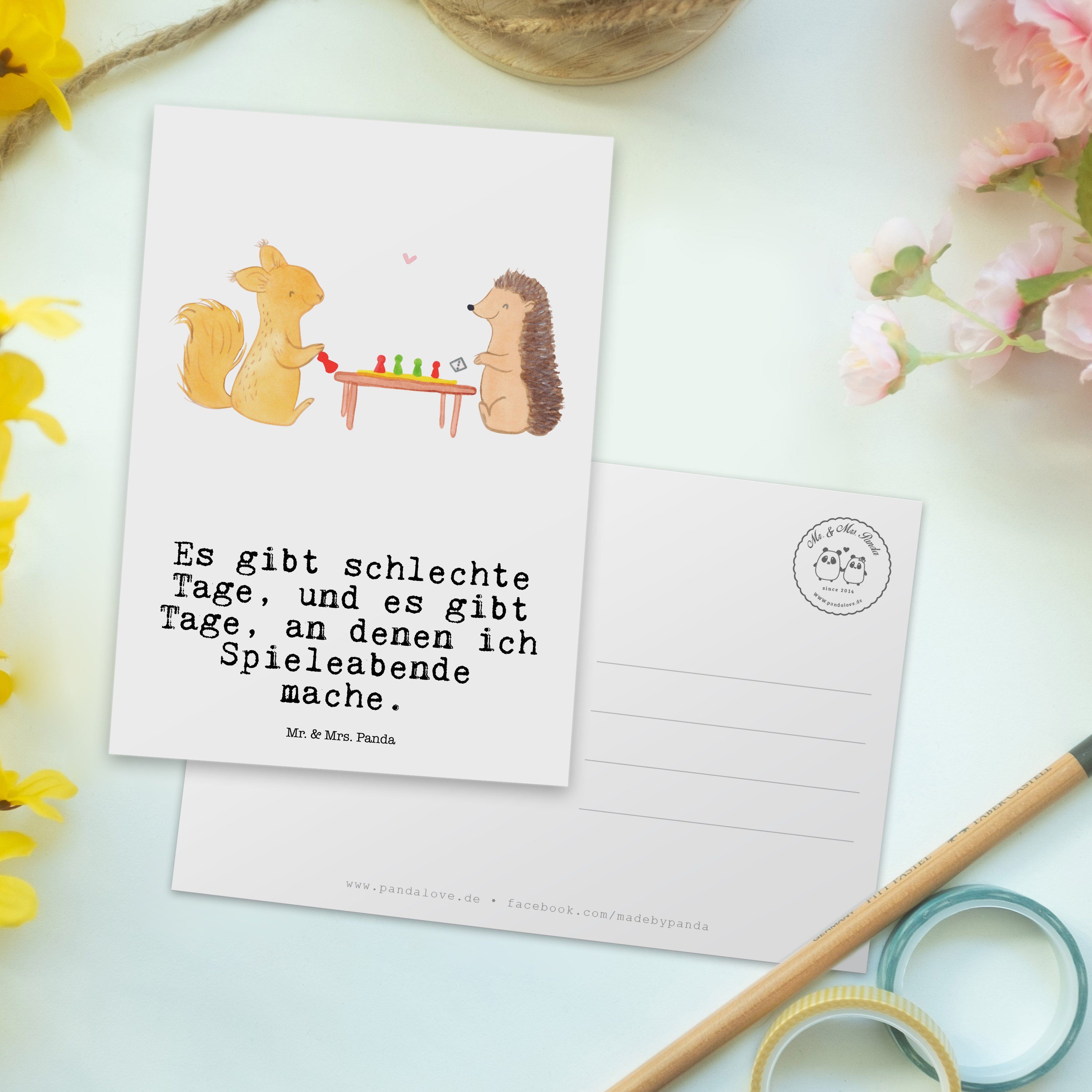 Mrs. Hob Tage & - Eichhörnchen Weiß Mr. Postkarte - Geschenk, Panda Gesellschaftsspiele Spielen,