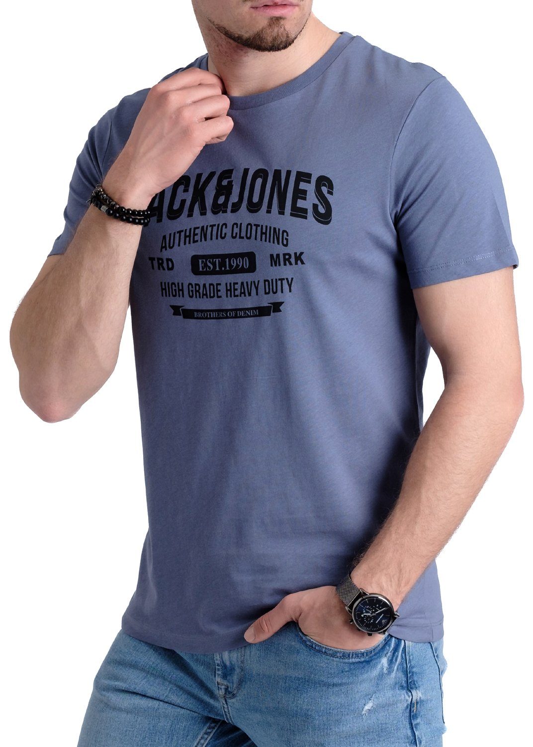 Print-Shirt 7 Jones Jack mit Baumwolle aus Aufdruck OPT T-Shirt &