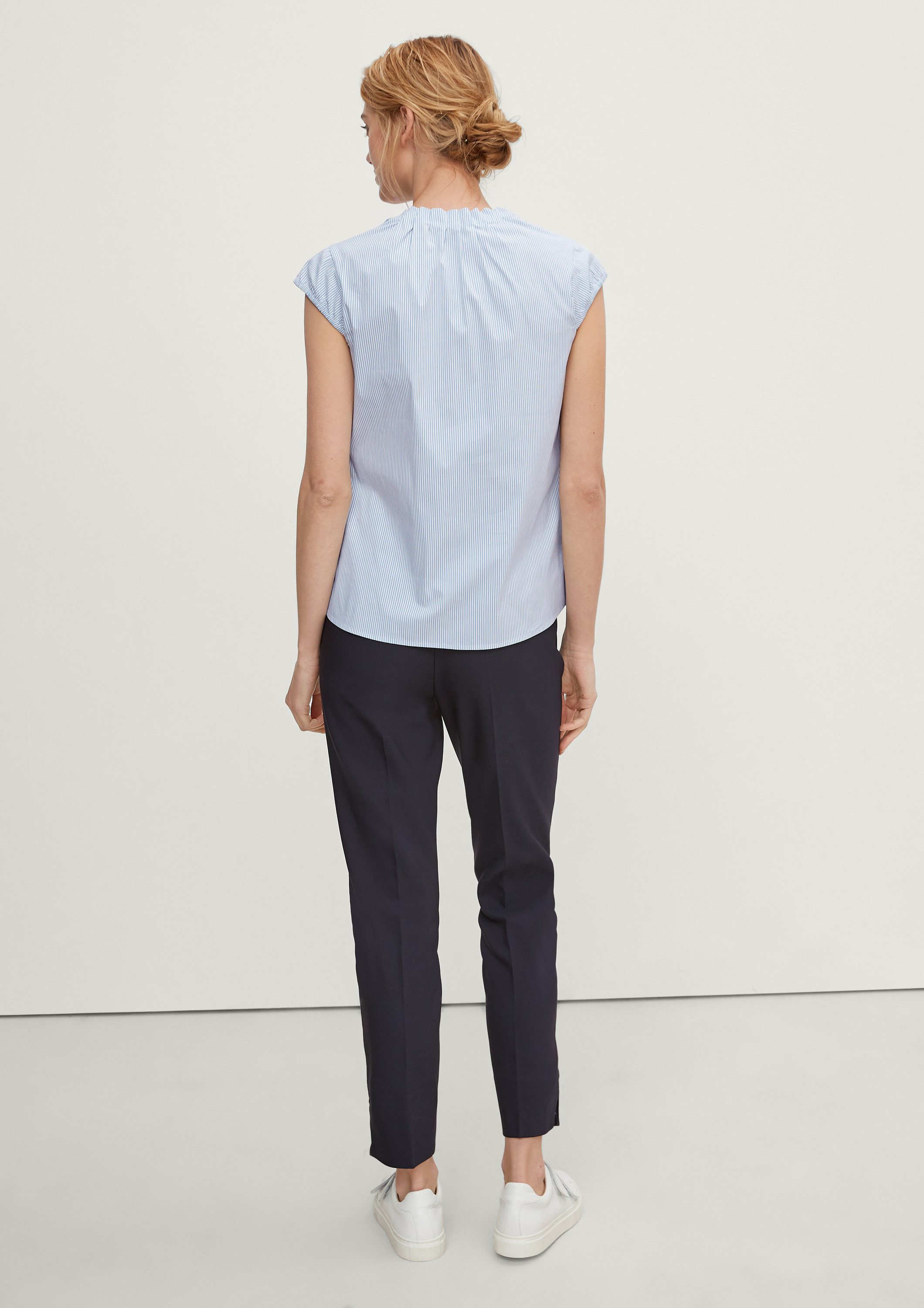 comma Kurzarmbluse Bluse Feminine Baumwollbluse