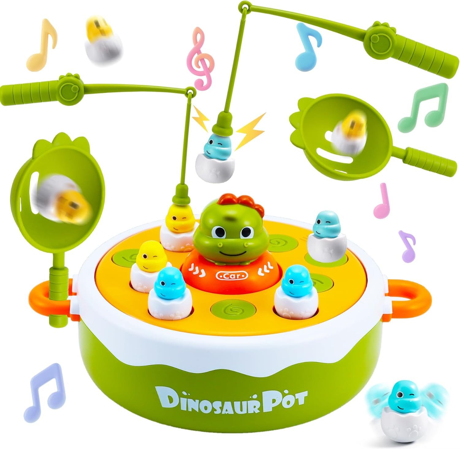 Aischens Lernspielzeug Dinosaurier Brettspiel 4 in 1 Angelspiel Musik für Kinder ab 3 Jahren (Interaktives Spielset mit Angelspiel und Tic-Tac-Toe, 16-St., Dinosaurier 4 in 1 Angelspiel mit Musik und Zubehör für Kinder), 4 in 1 Dinosaurier Angelspiel Musik und Tic-Tac-Toe Kinder ab 3 Jahren