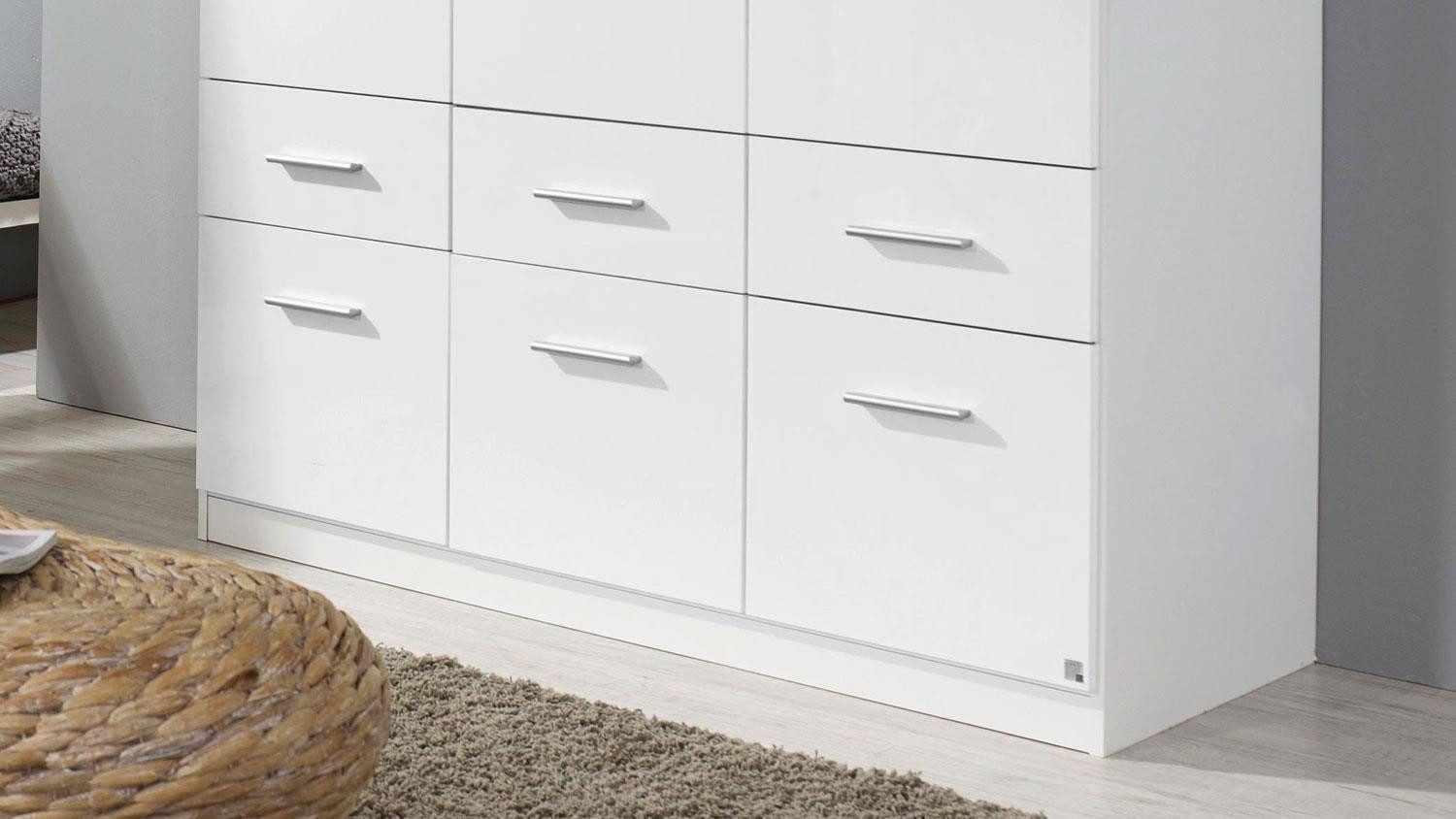 rauch BLUE Kleiderschrank Kleiderschrank Celle ca. 136x197 cm 6 Schubladen weiß hochglanz