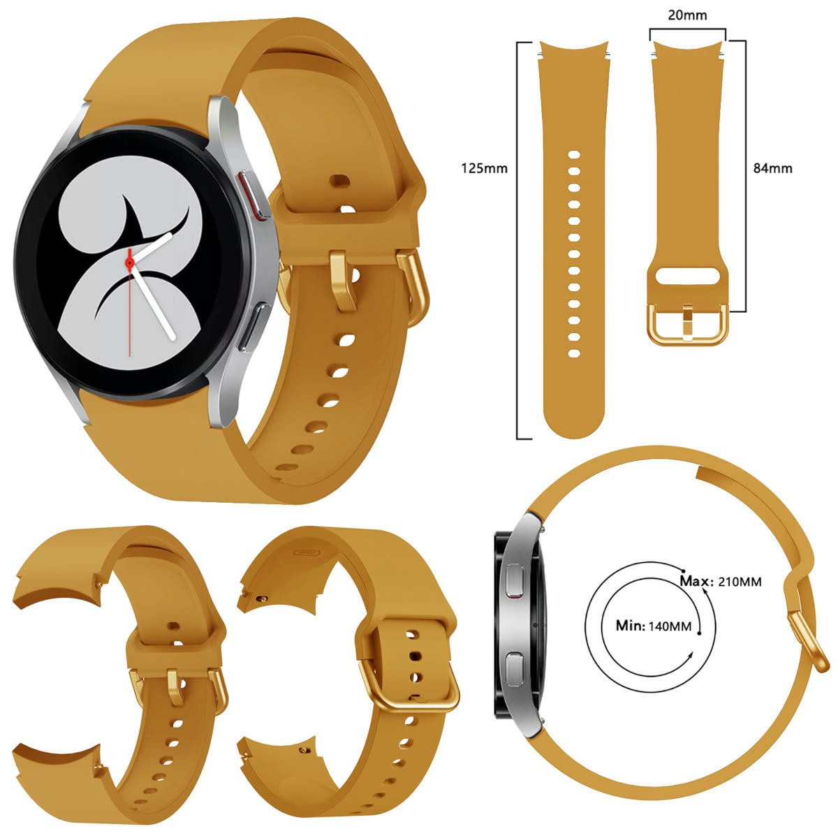 Wigento Smartwatch-Armband Für Samsung Galaxy Watch FE 6 5 4 Normal Pro Classic Kunststoff Band