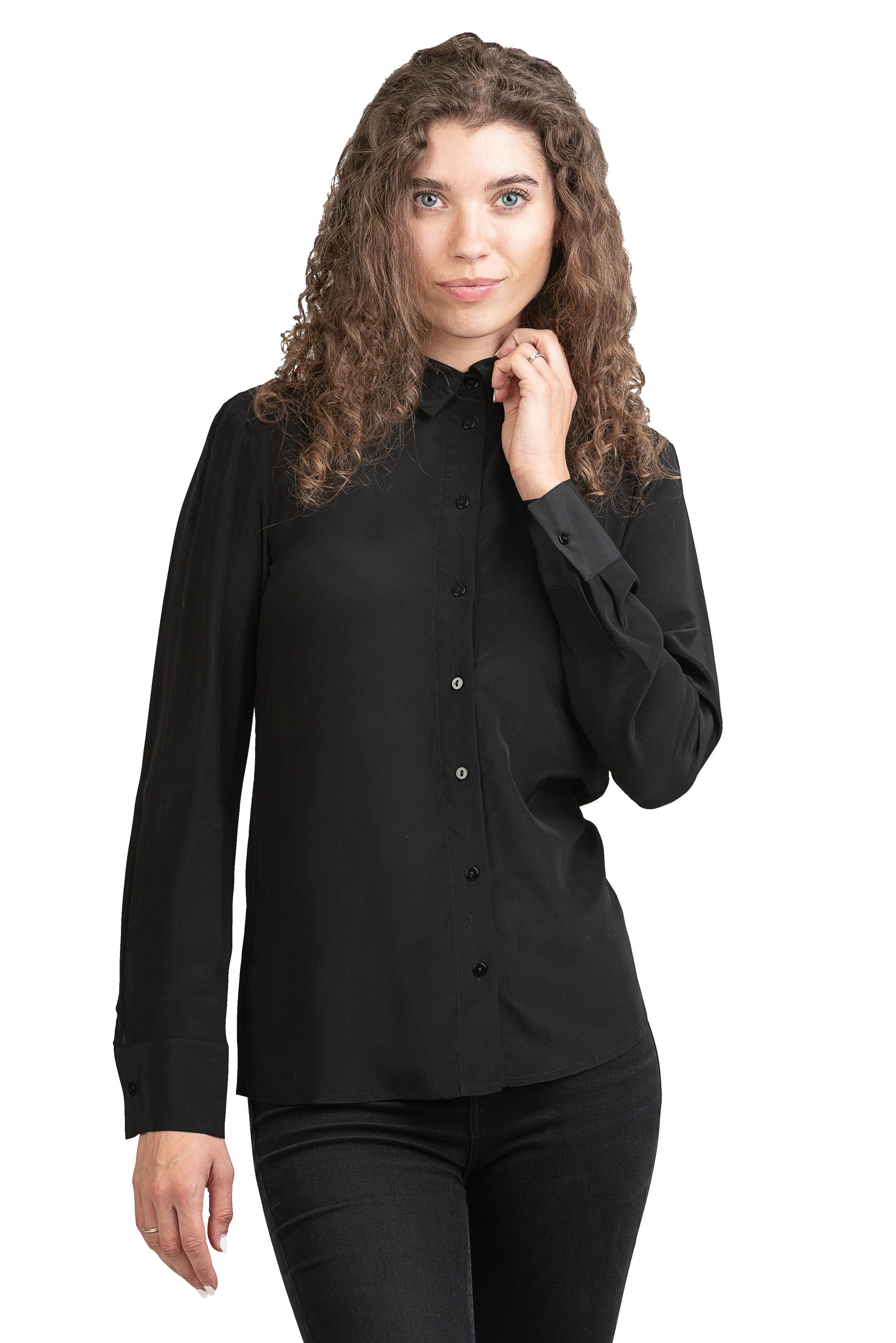 Posh Gear Seidenbluse Damen Seidenbluse Collettoseta Bluse aus 100% Seide 100% Seide