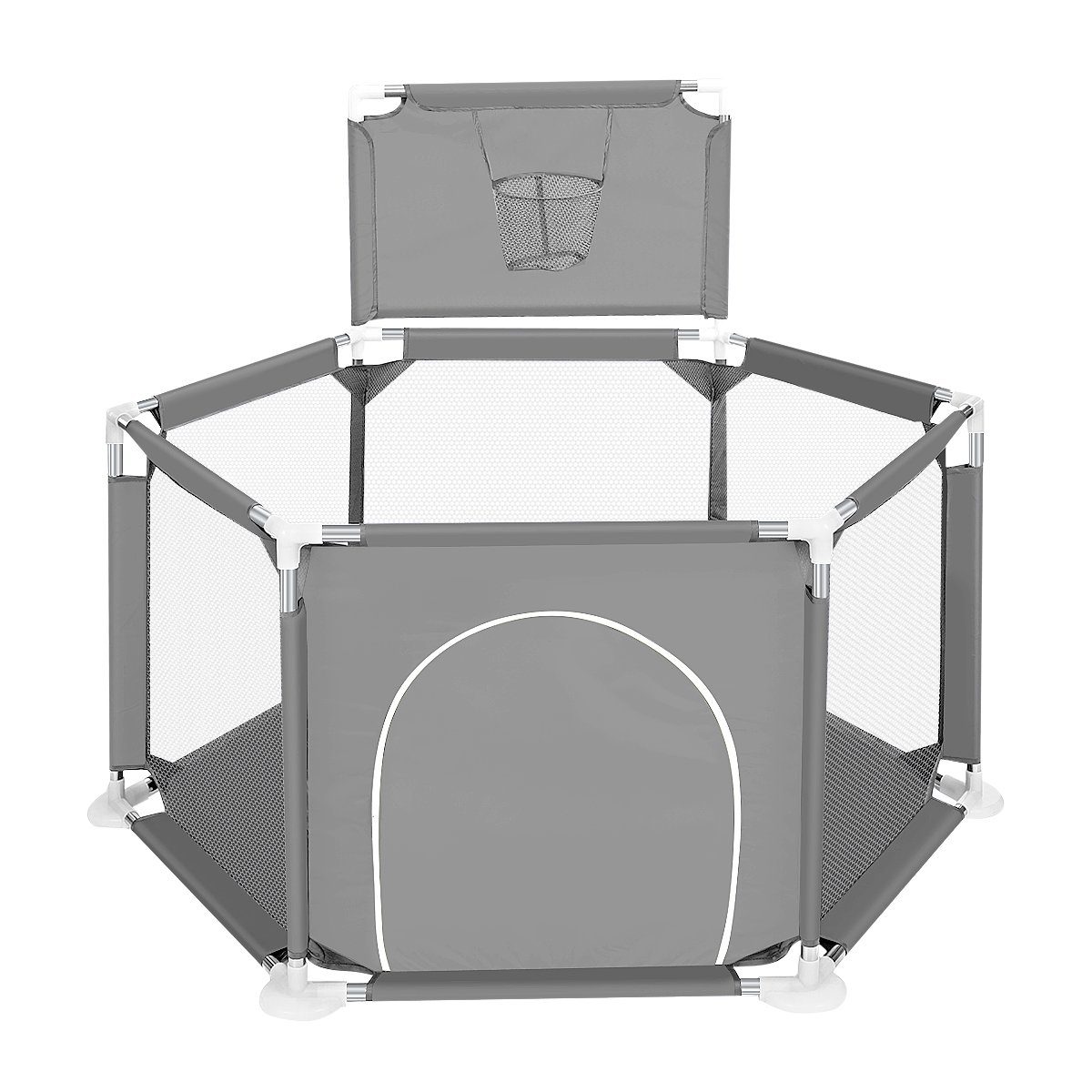 Comomy Laufgitter, Baby Krabbelgitter mit Basketball-Netz 130x130x64cm günstig online kaufen