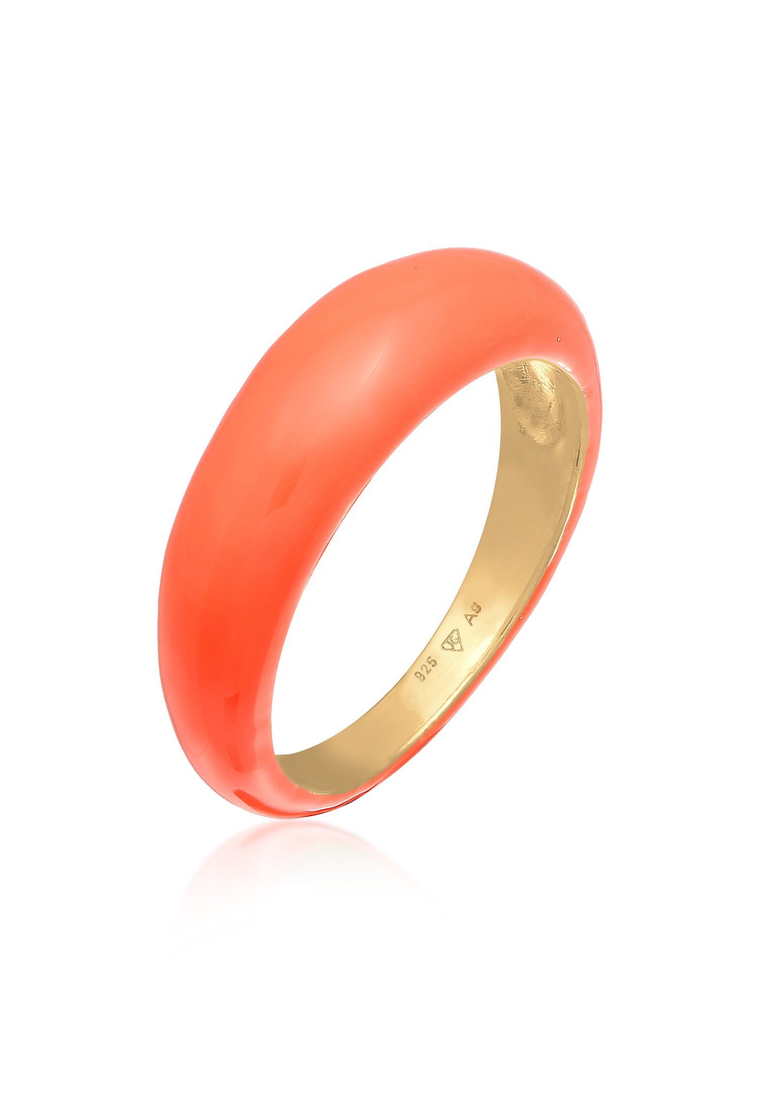 Fingerring Bandring Stapelring Emaille 925er Silber vergoldet