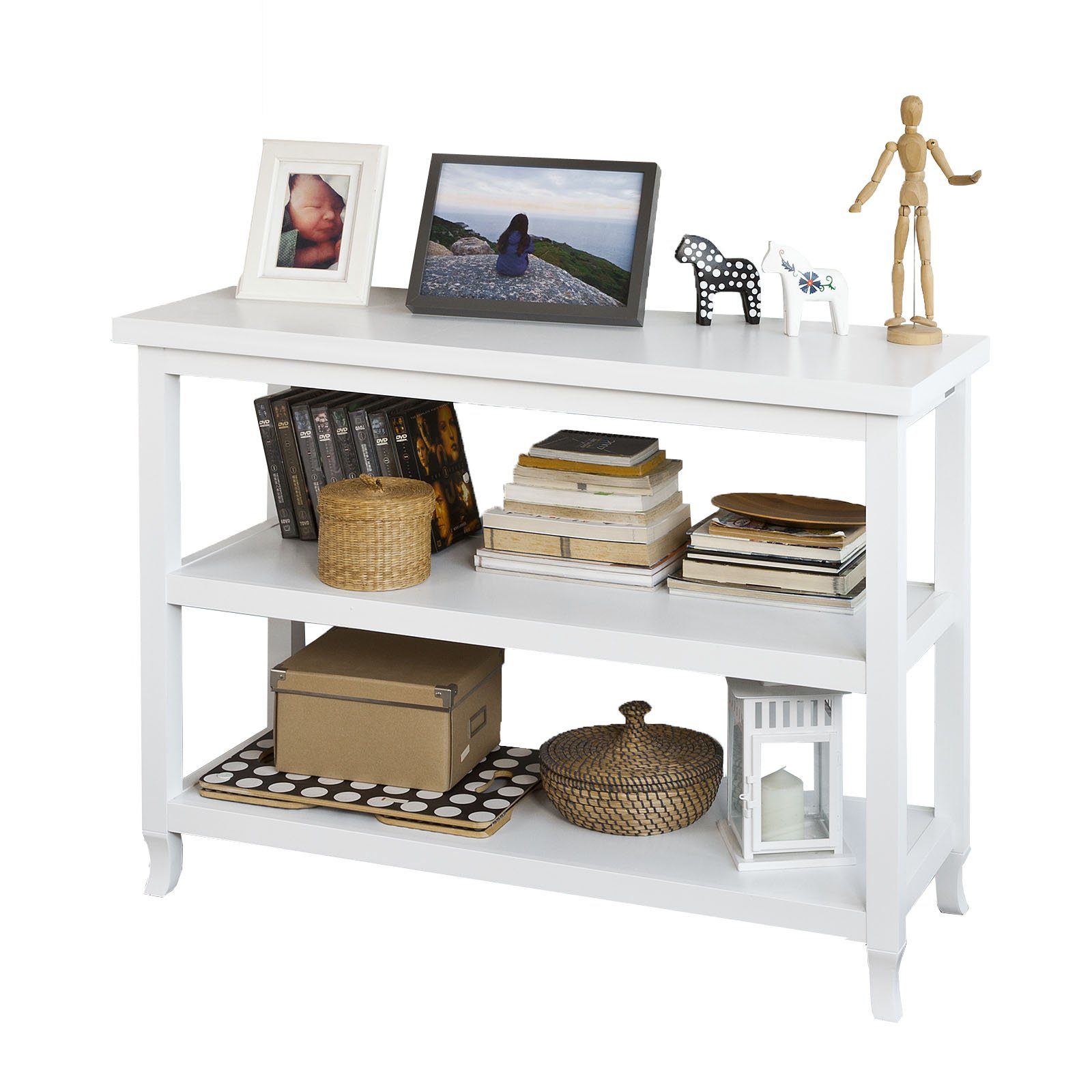 SoBuy Konsolentisch FSB06, Flurschrank Sideboard Küchenschrank mit 3 Ablagen